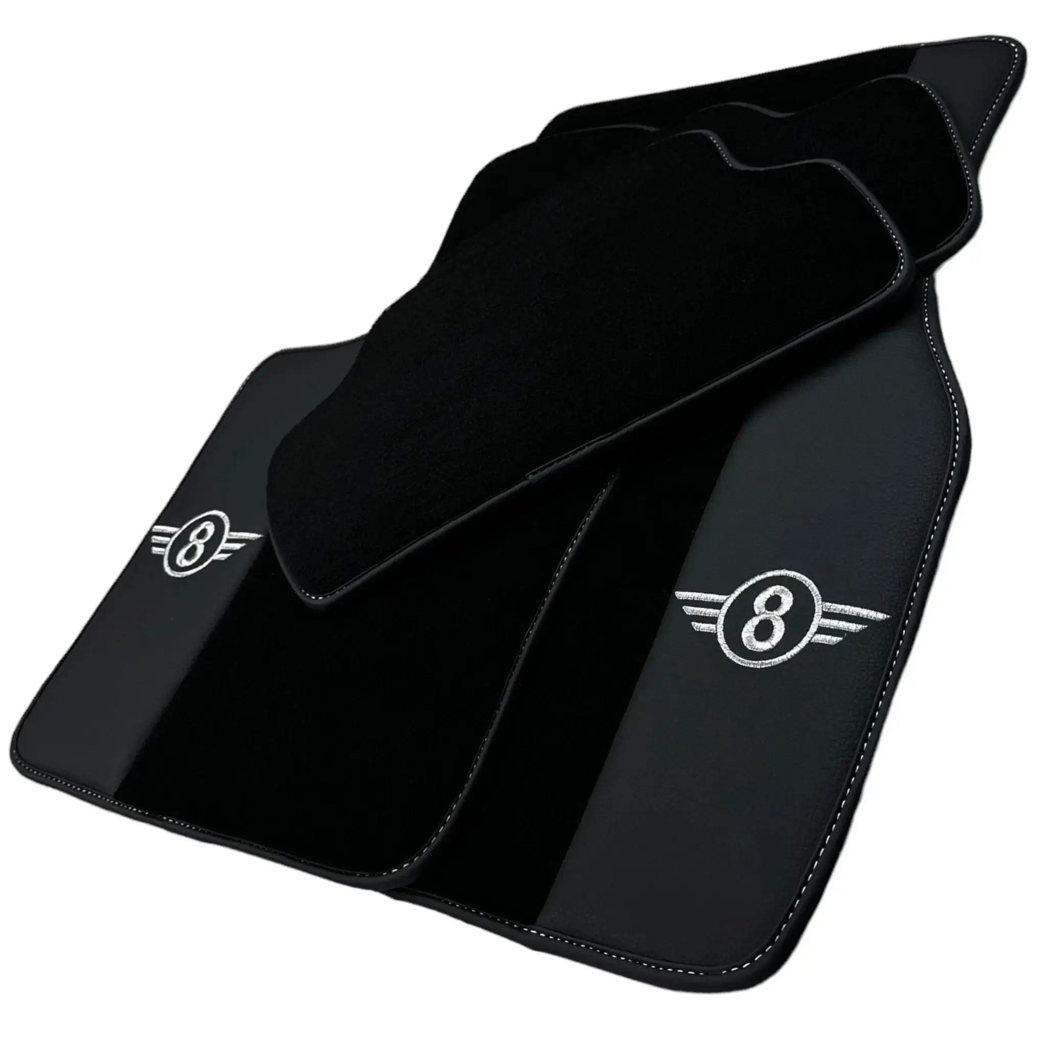 Black Floor Mats for Mini Cooper / One F55 5-doors (2015-2023) with Leather - AutoWin
