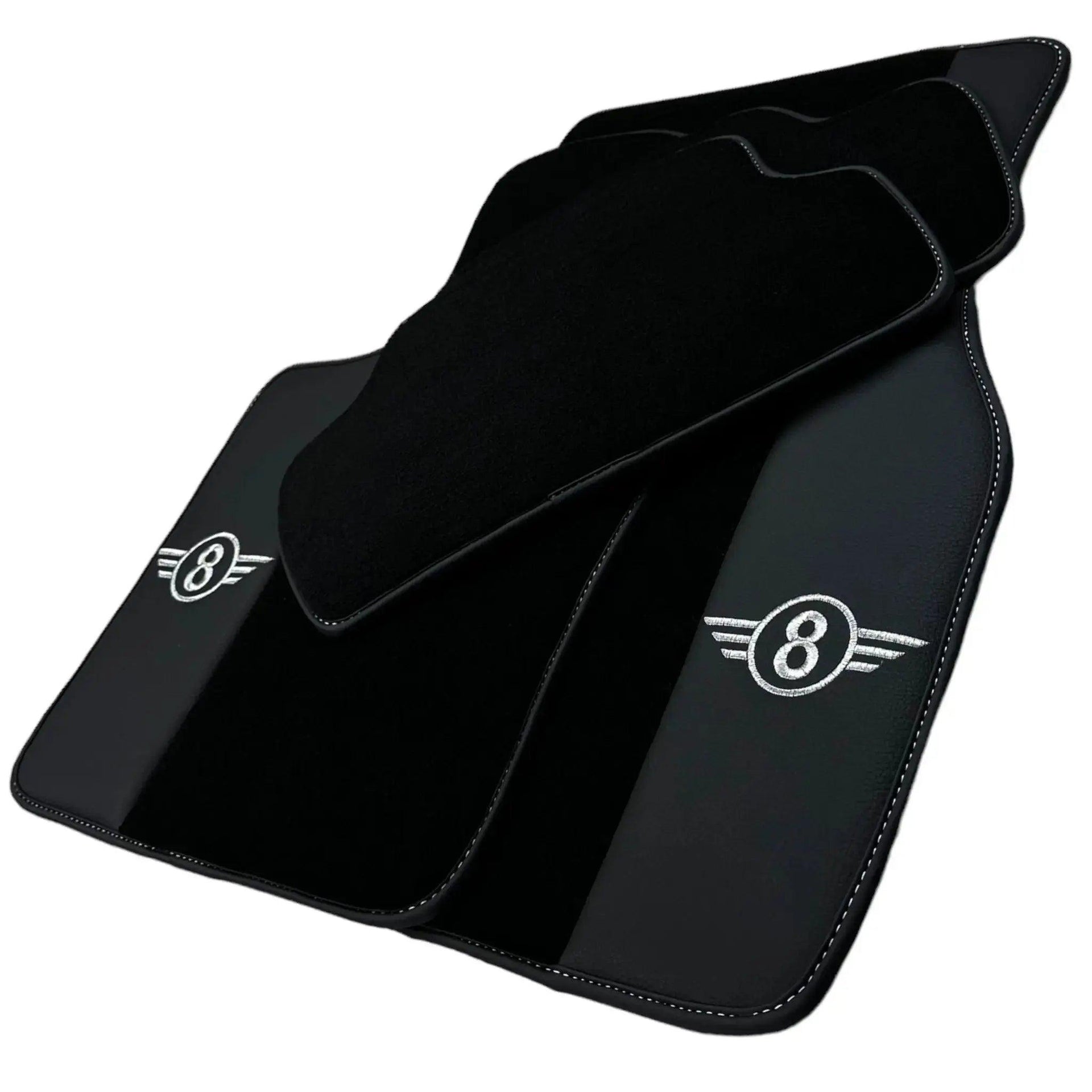 Black Floor Mats for Mini Cooper / One F56 3-doors (2014-2023) with Leather - AutoWin