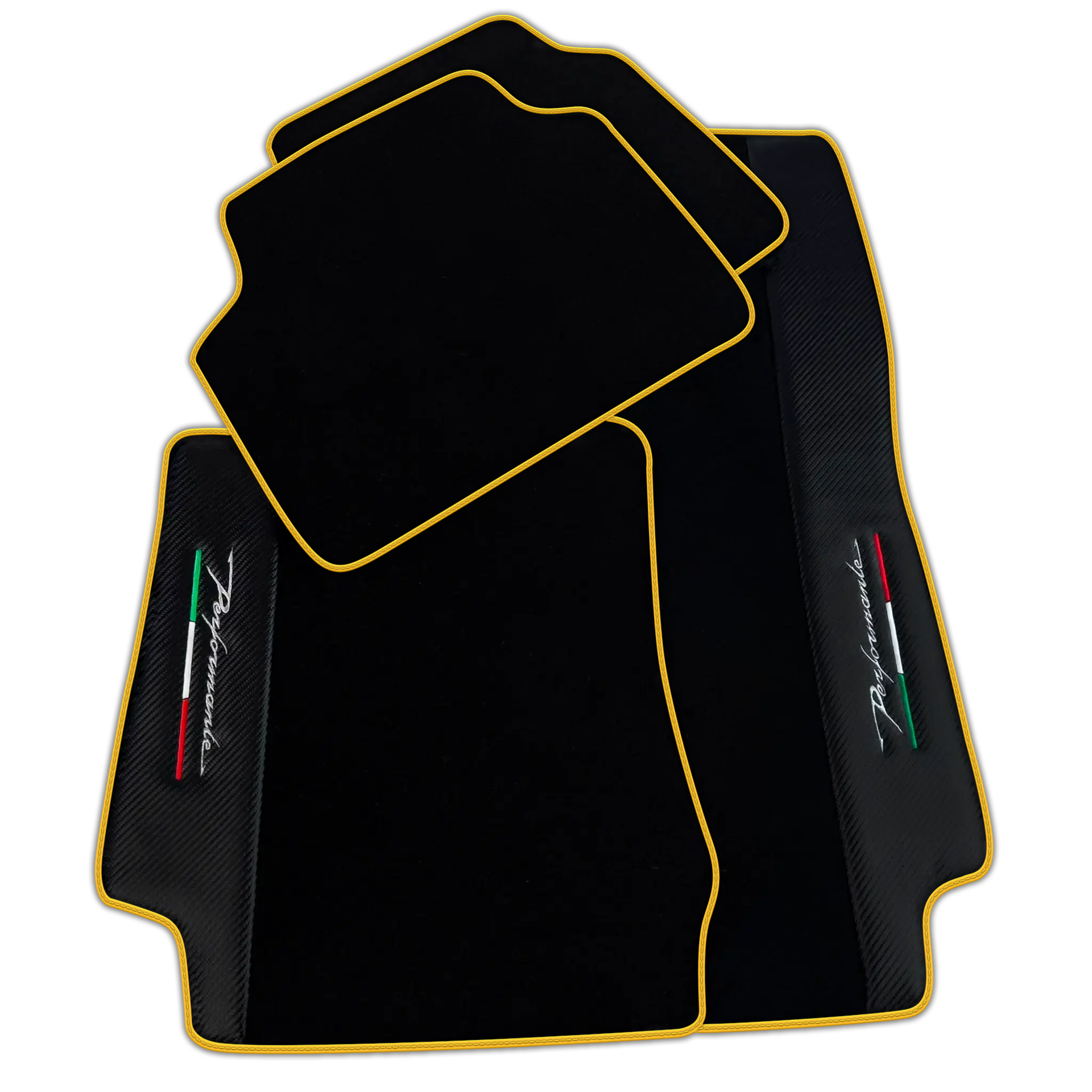 Carbon Fiber Black Floor Mats for Alfa Romeo Giulia (2016-2024) All Wheel Drive | Performante
