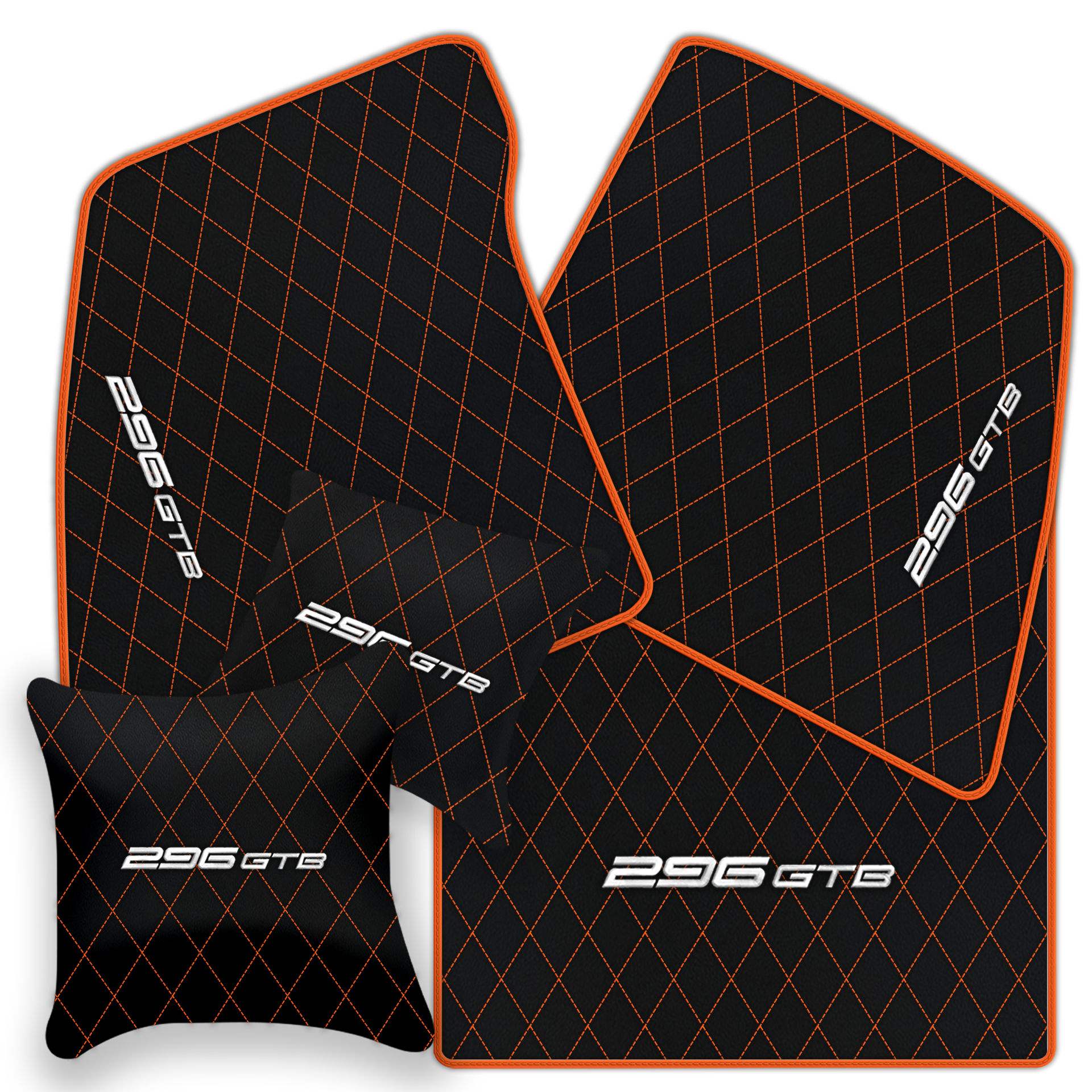 Premium Custom Black Leather Floor Mats for Ferrari FF (2011-2016)