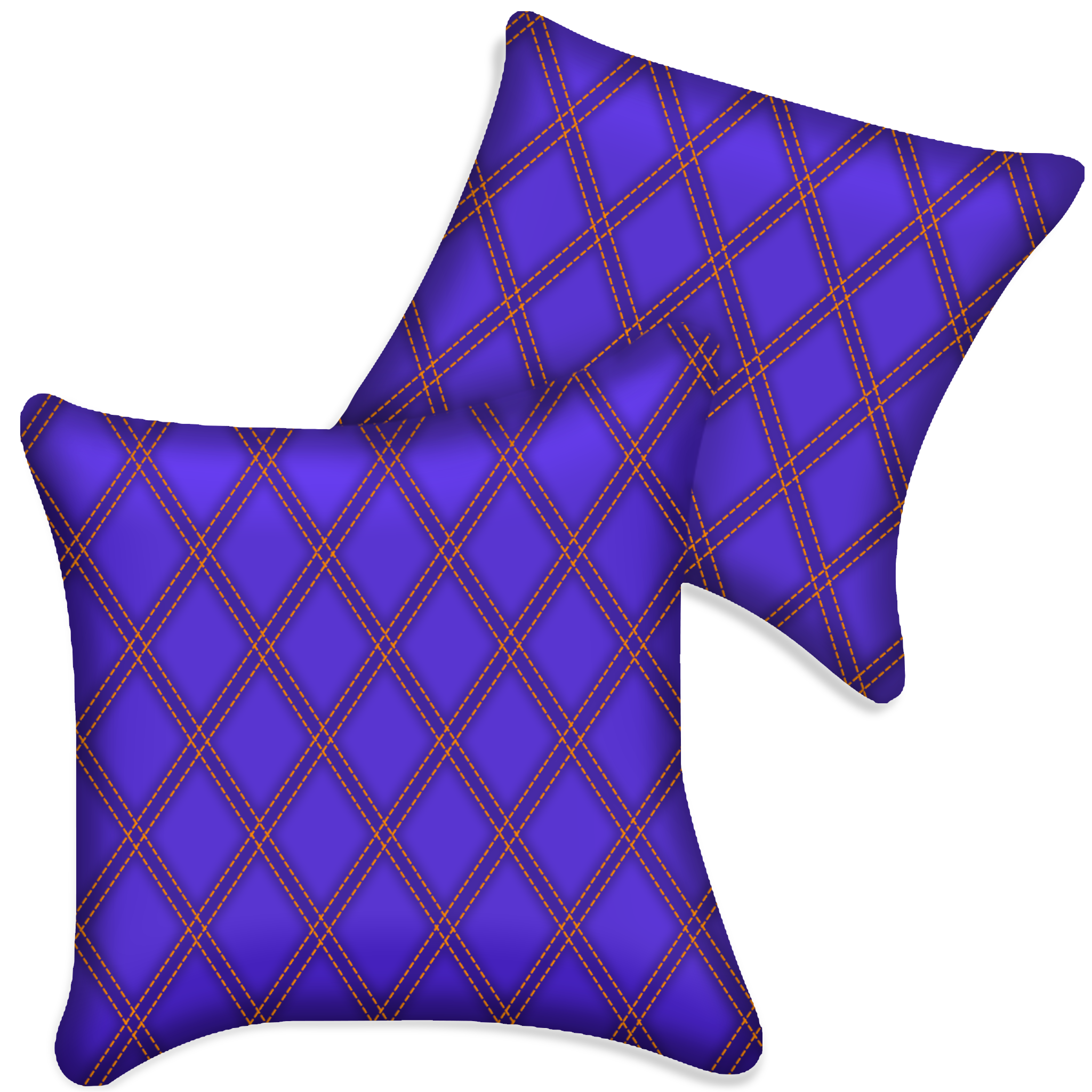 Customizable Purple Leather Pillows Set of 2 for All Vehicles | Double Diamond Pattern