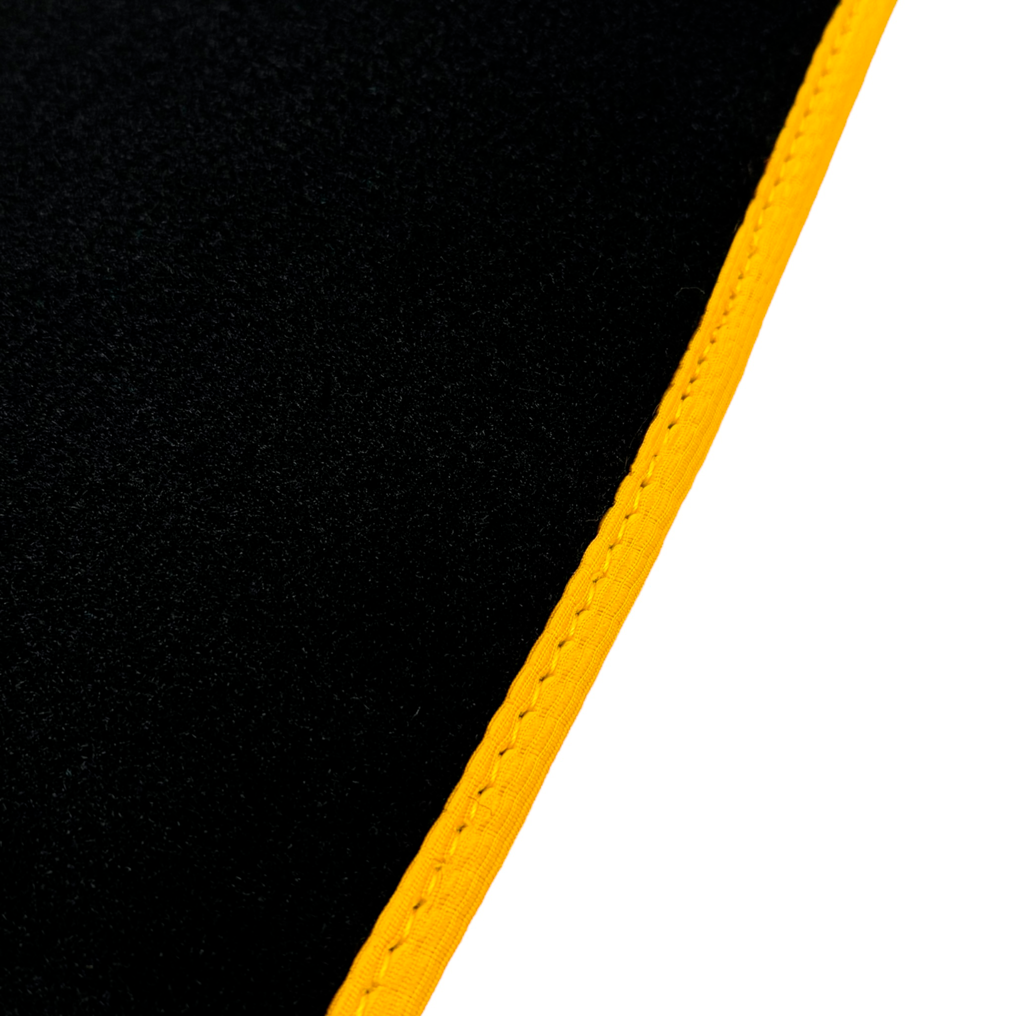 Black Floor Mats for Porsche Taycan (2019-2023) with Leather | Yellow Trim