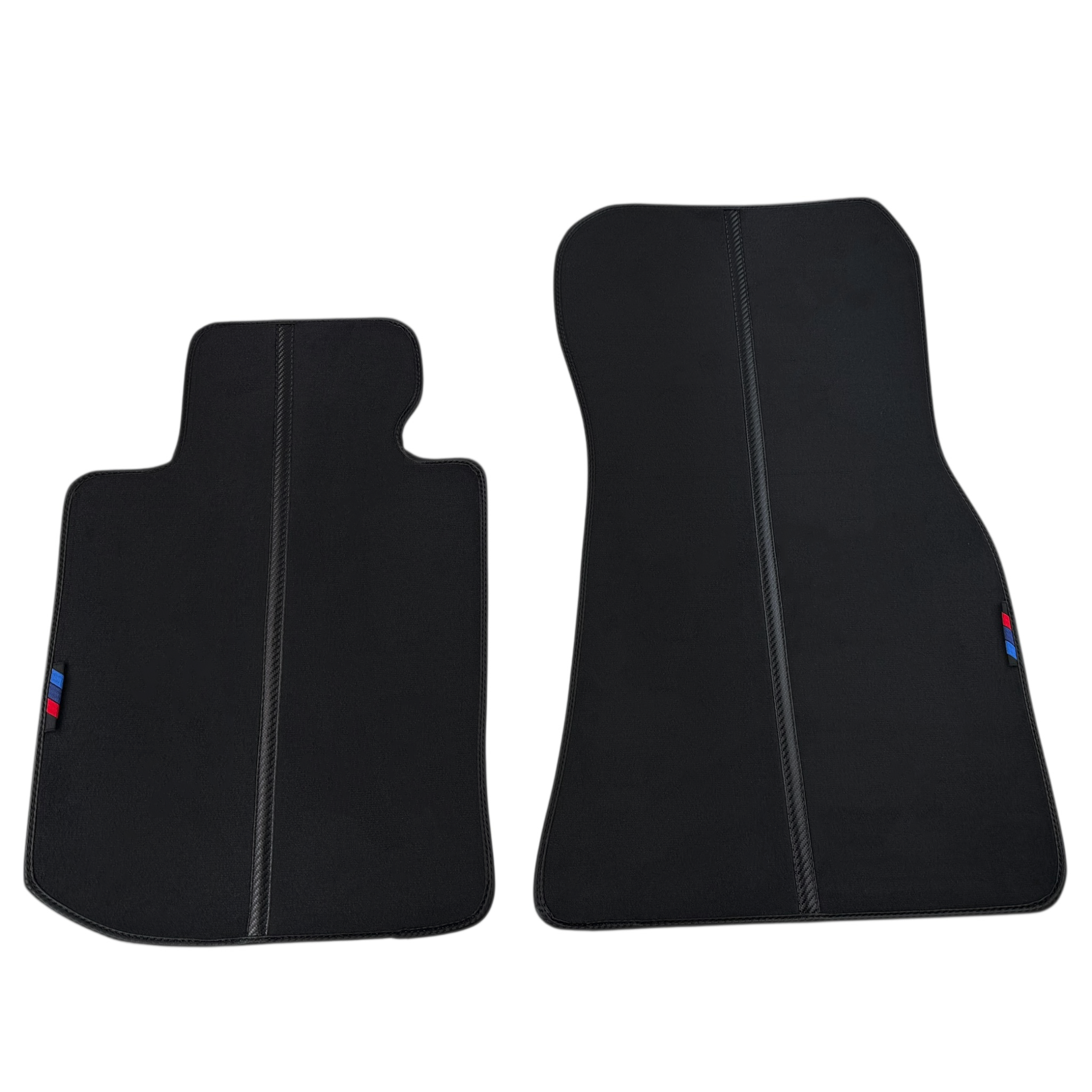 Black Leather Floor Mats for BMW M4 G82 Coupe (2021-2025) with Line Pattern - AutoWin