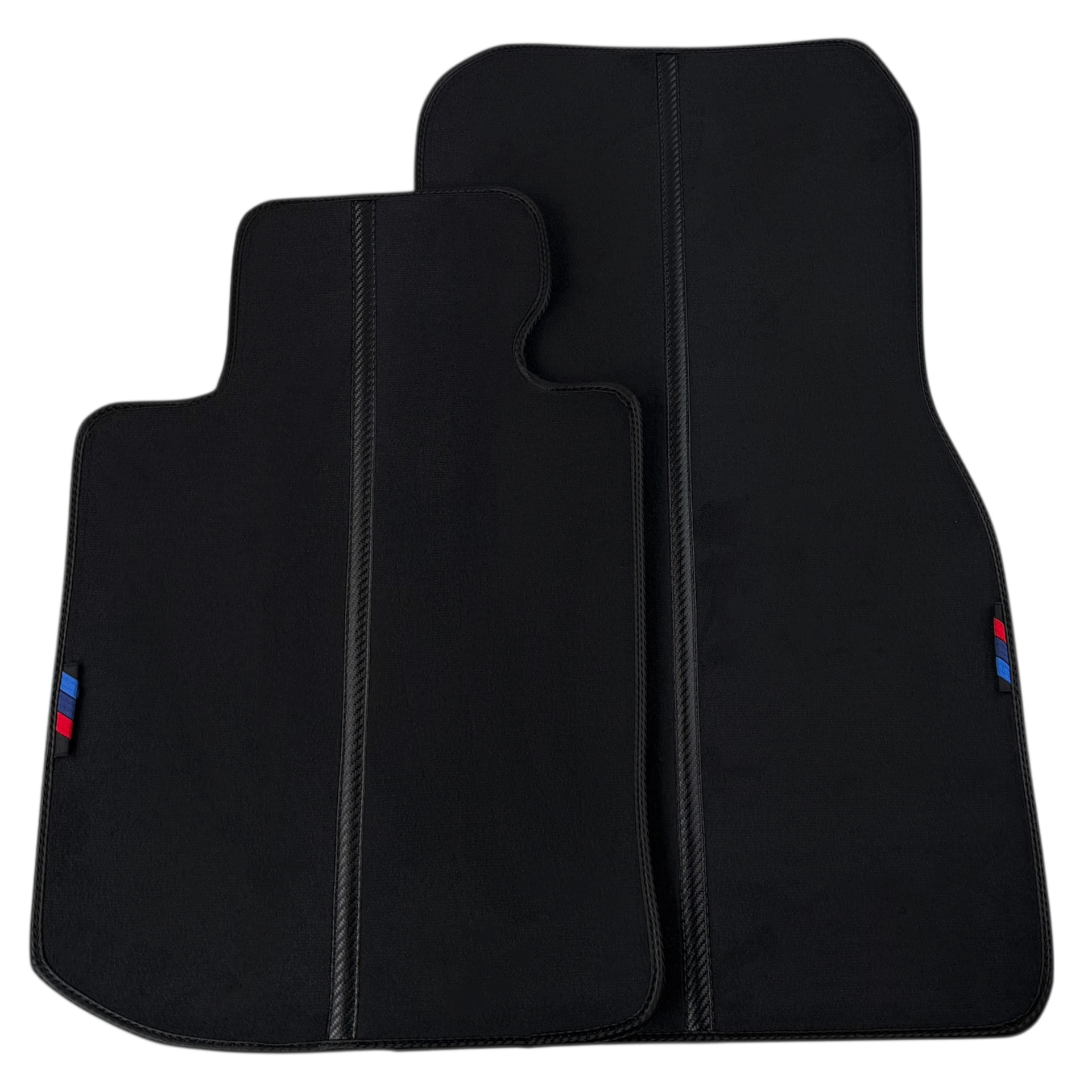 Black Leather Floor Mats for BMW M4 G82 Coupe (2021-2025) with Line Pattern - AutoWin