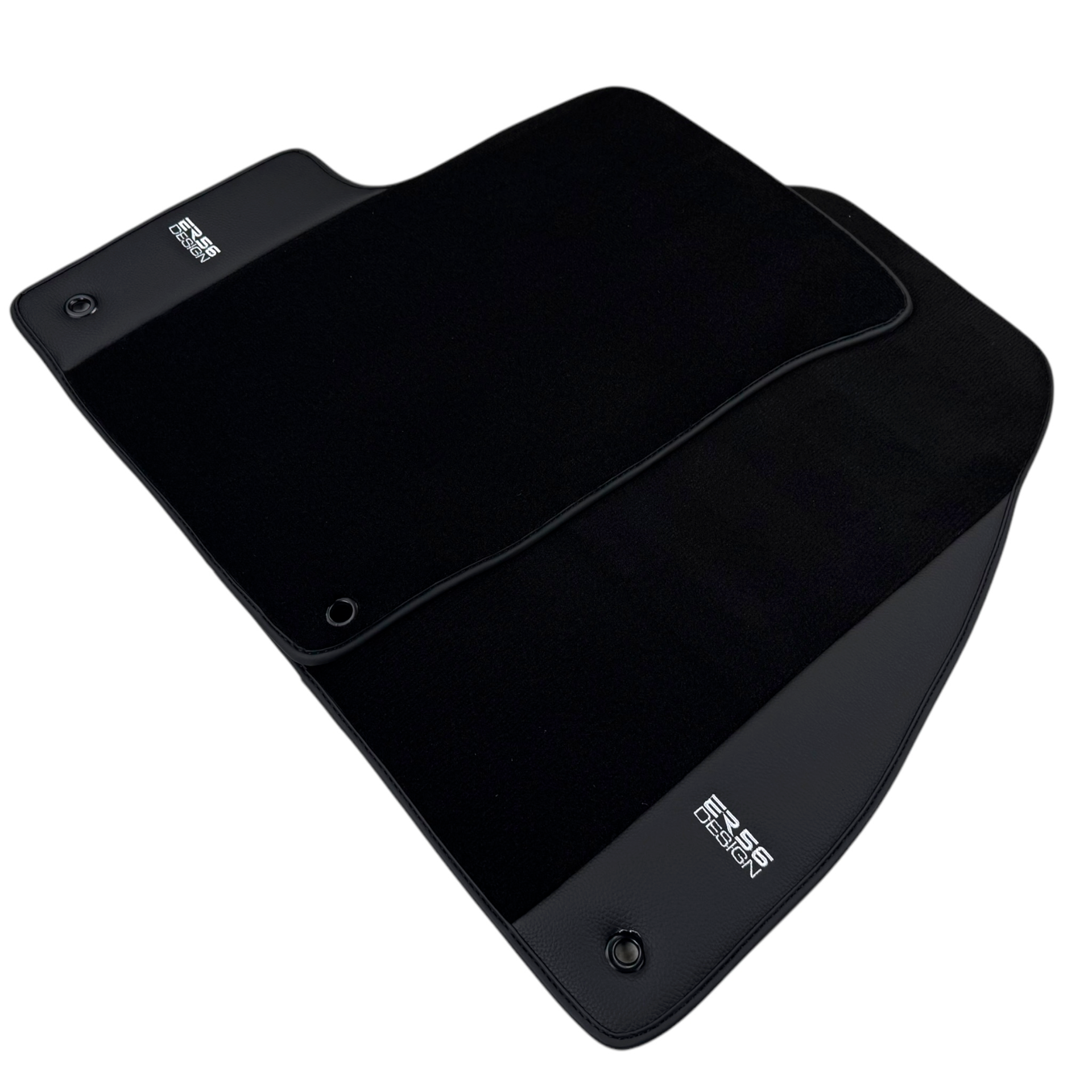 ER56 Design Black Floor Mats for Jeep Cherokee KJ Sport (2002-2007) with Leather