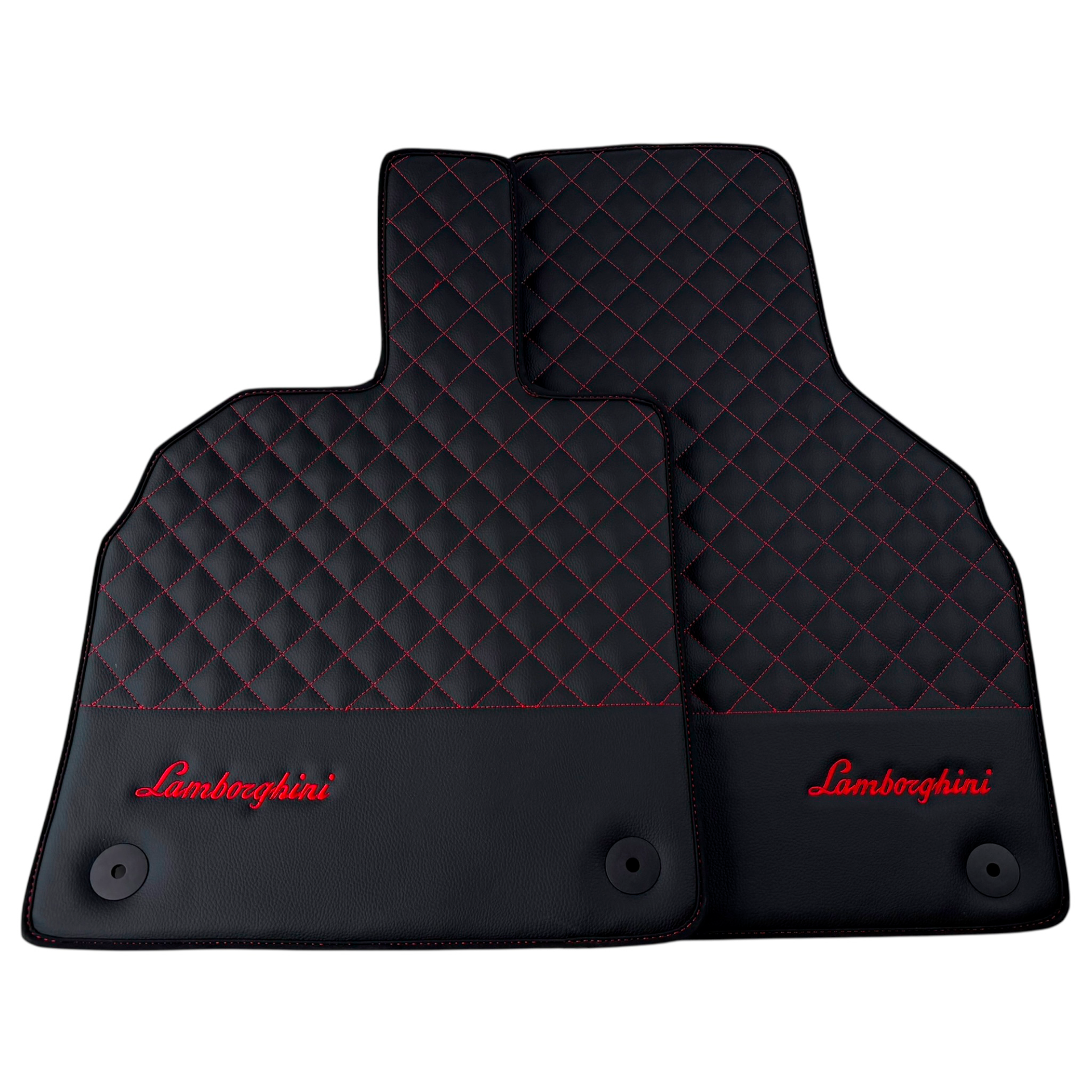 Lamborghini Aventador Carbon Leather Floor Mats with Green Stitching