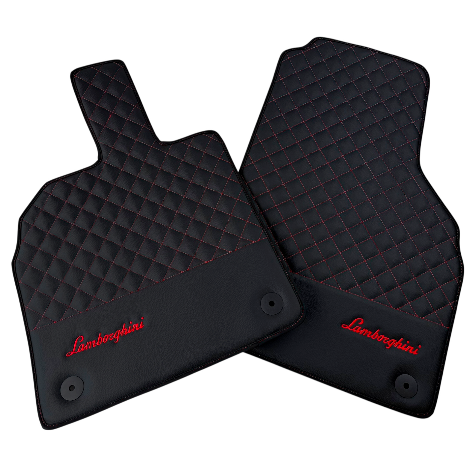 Lamborghini Aventador Carbon Leather Floor Mats with Green Stitching