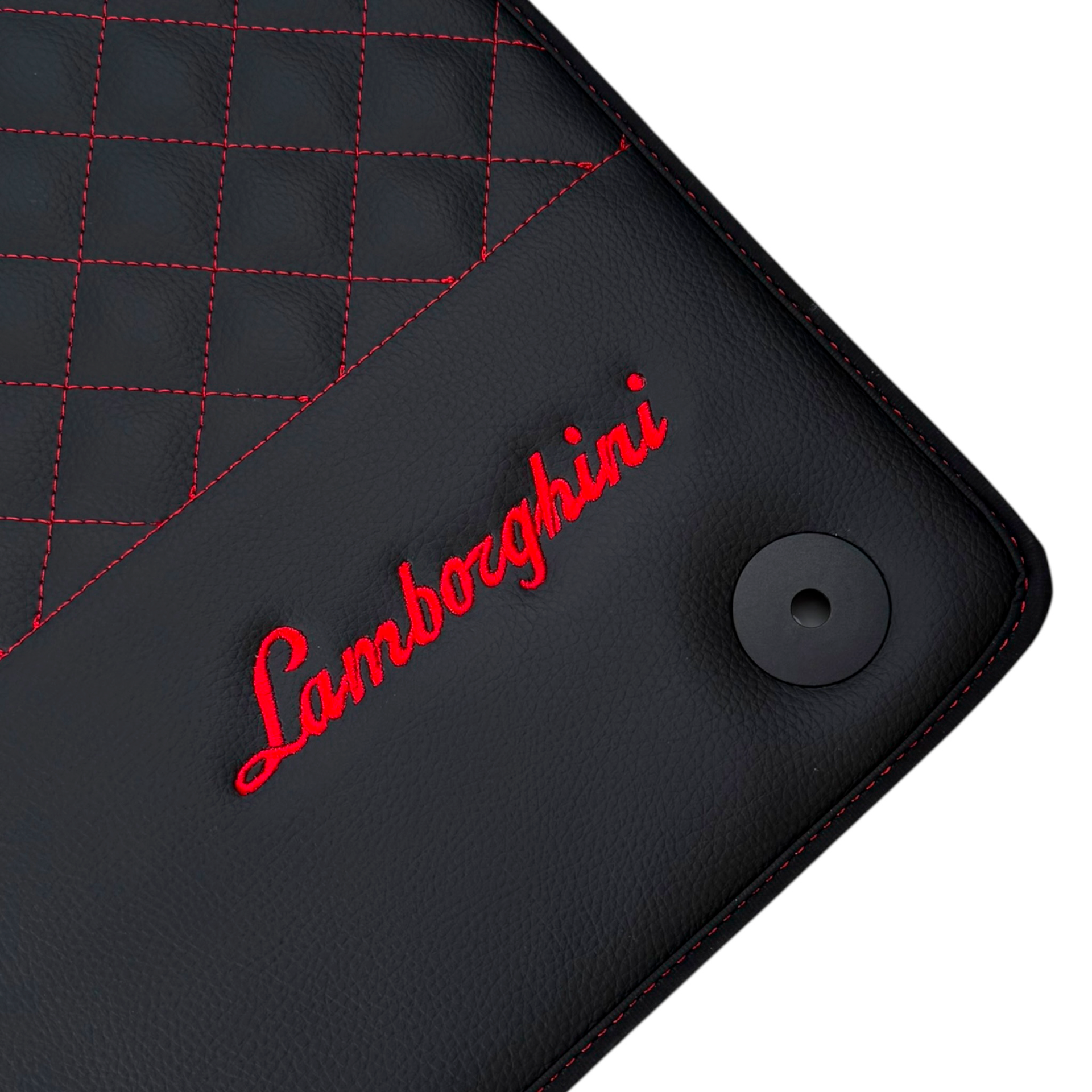 Lamborghini Aventador Carbon Leather Floor Mats with Green Stitching