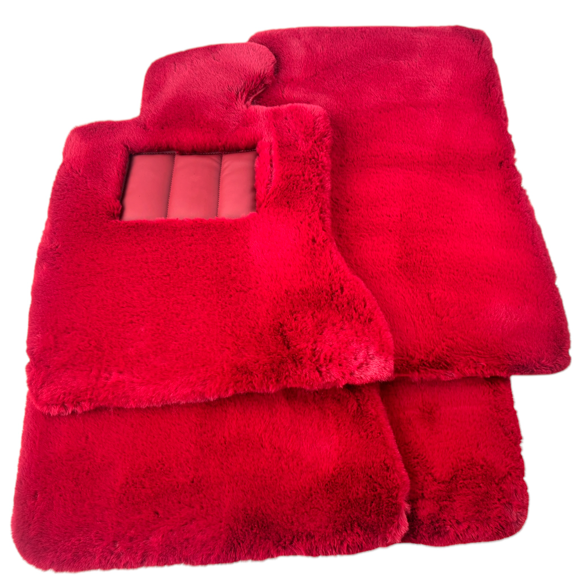 Red Sheepskin Floor Mats For Rolls Royce Ghost Series II (2021-2024) ER56 Design Brand