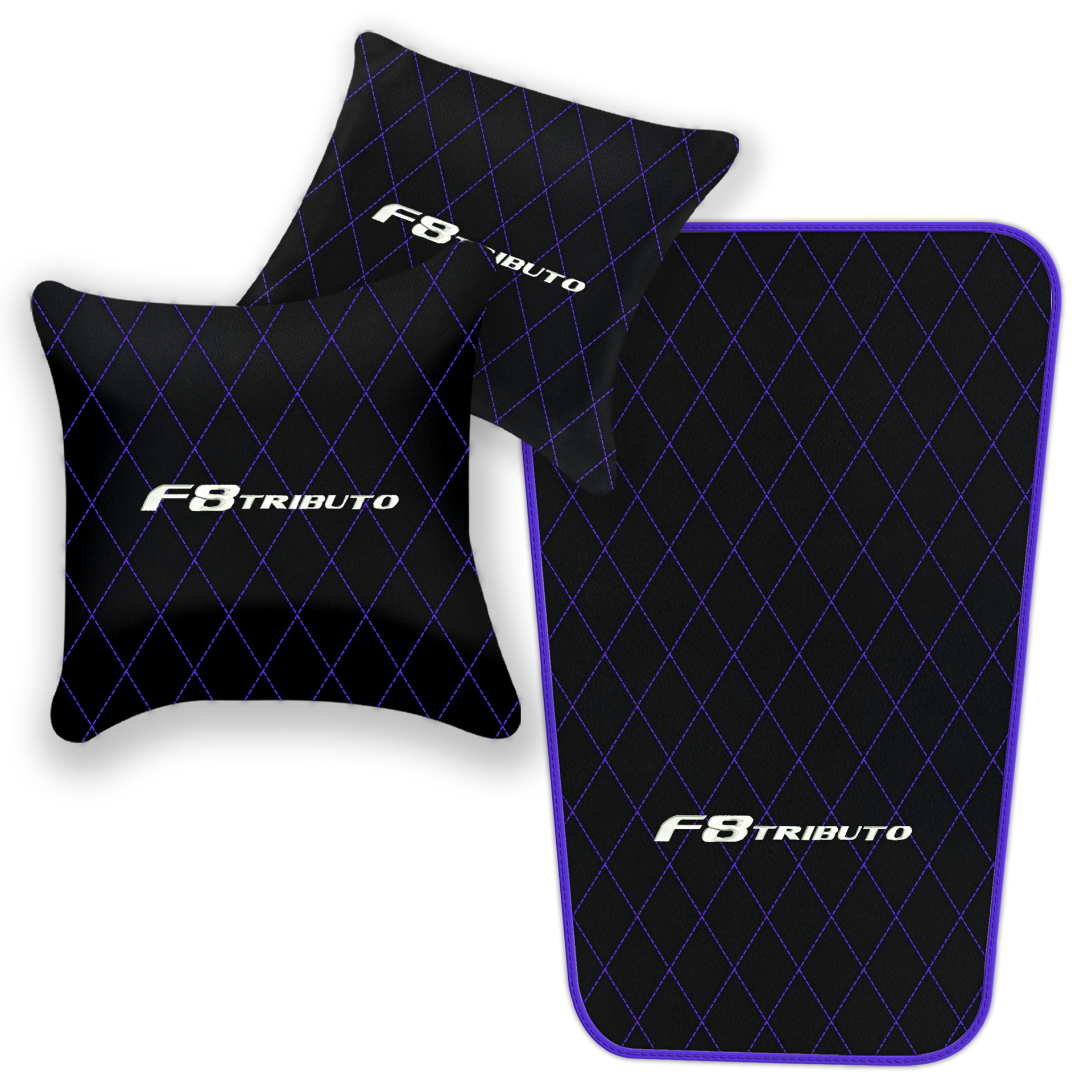 Premium Black Leather Floor Mats for Ferrari F8 Spider (2019-2023)