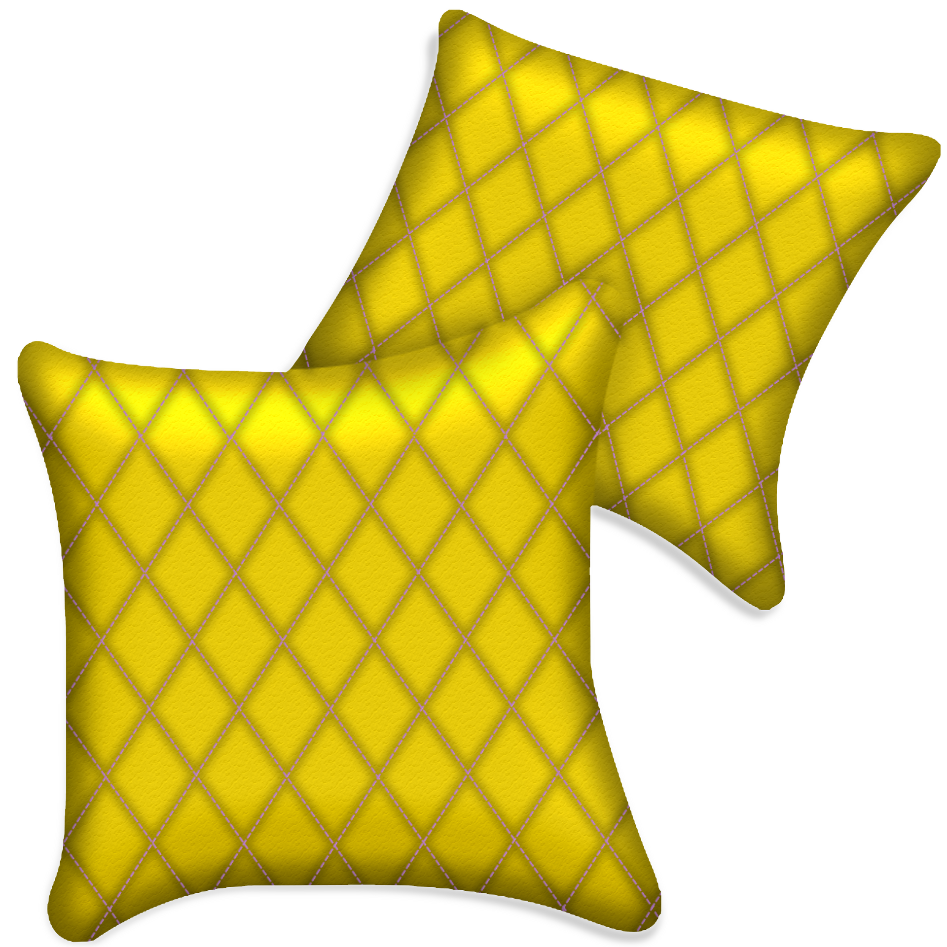 Customizable Yellow Leather Pillows Set of 2 for All Vehicles | Single Diamond Pattern