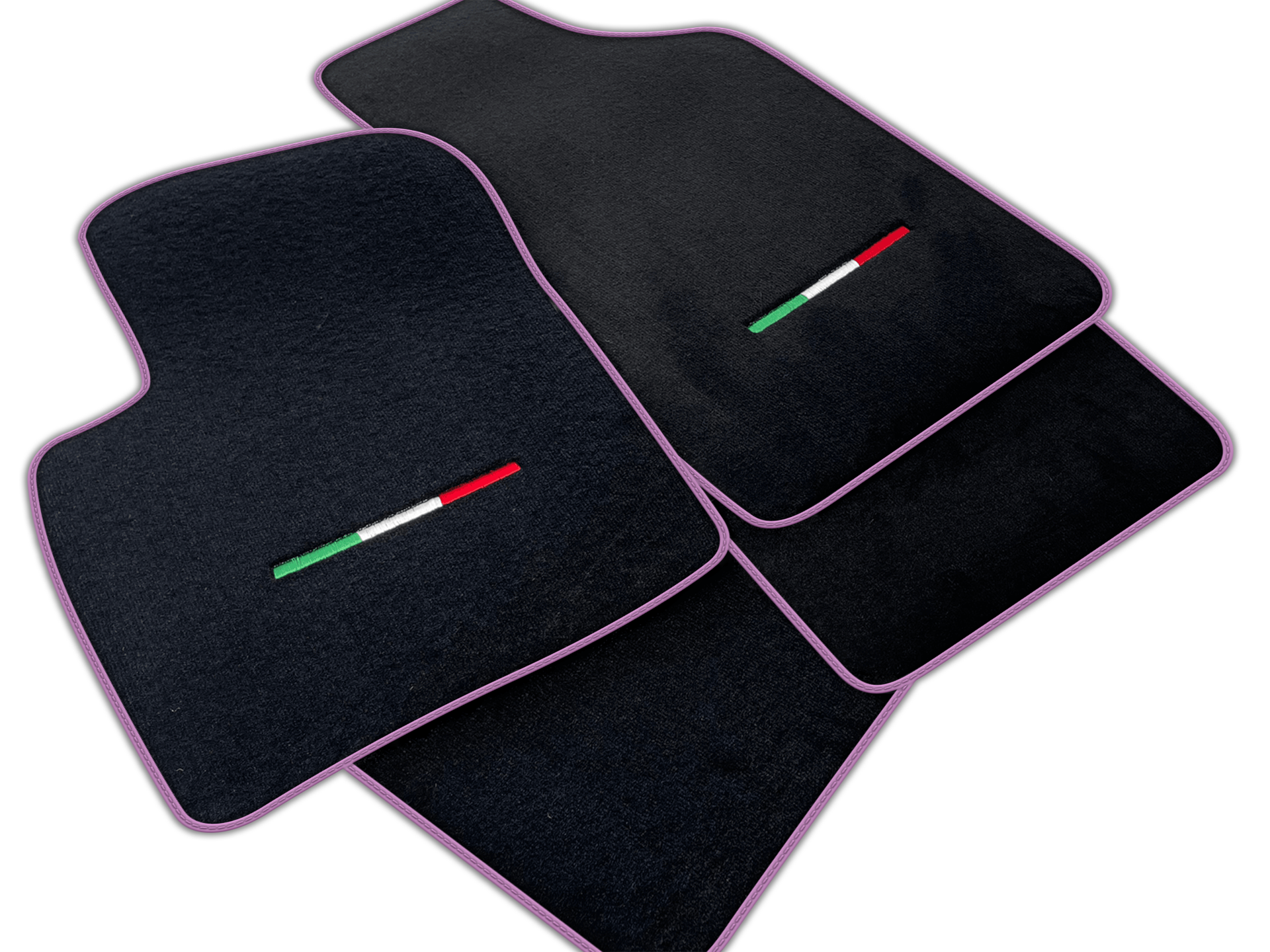 Italian Edition Black Floor Mats for Fiat 500 (2013-2015)