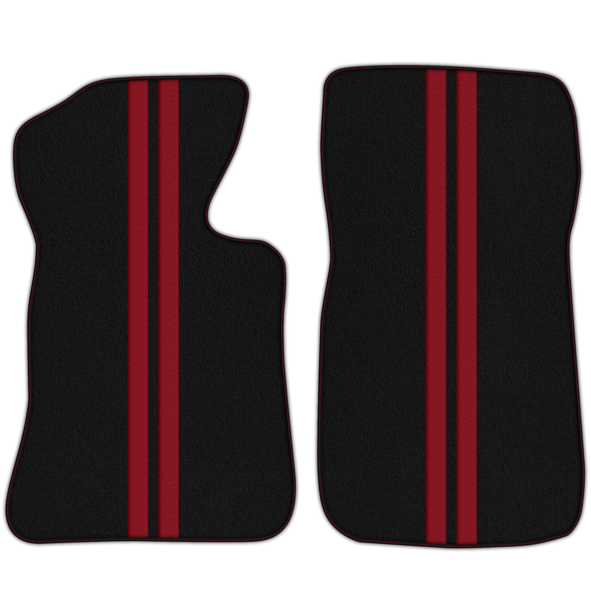 Black Floor Mats with Leather Line for Chevrolet Corvette C2 (1963-1967) - Various Colors