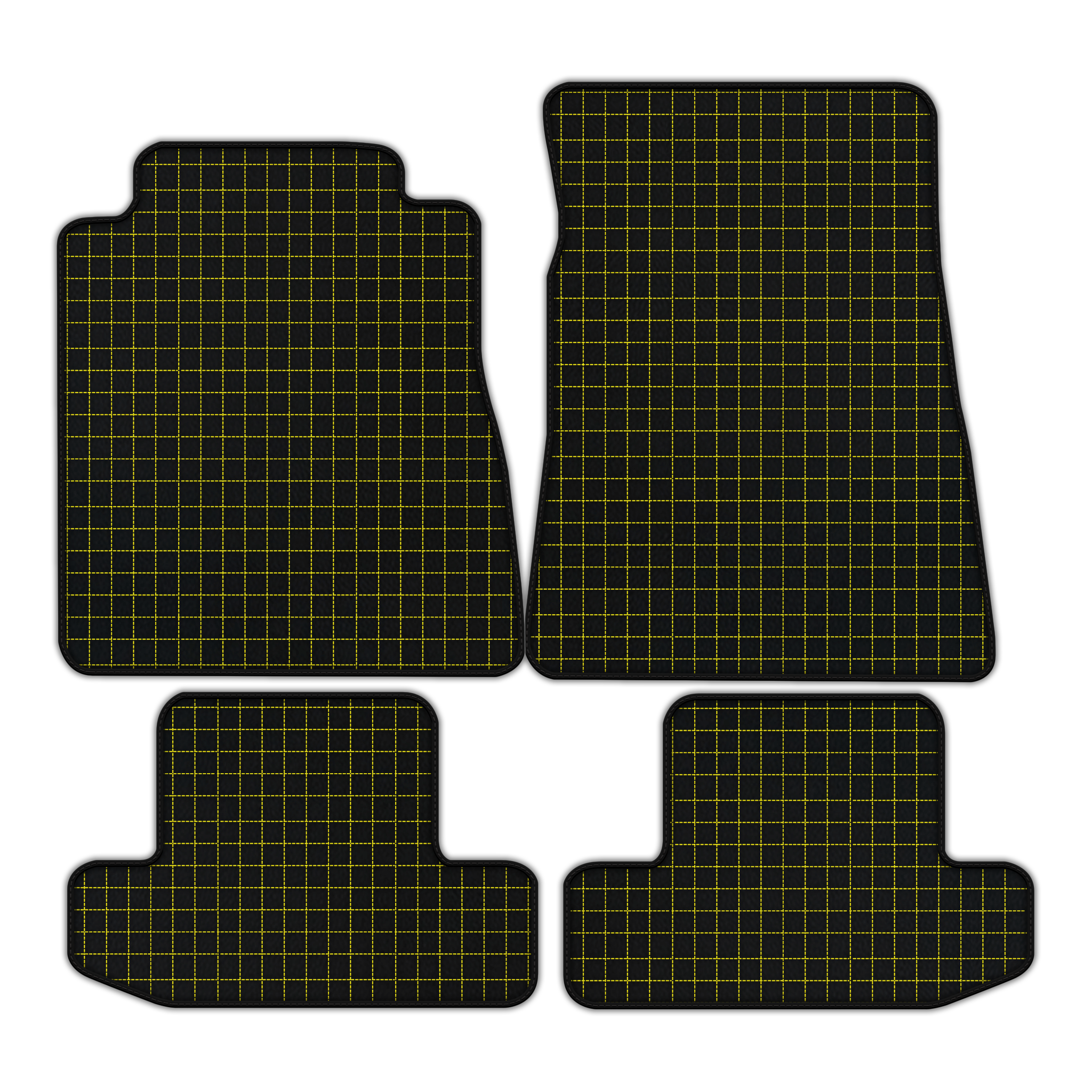 Customizable Leather Floor Mats with Square Pattern for Ford Mustang GT350 Shelby (2015-2021)