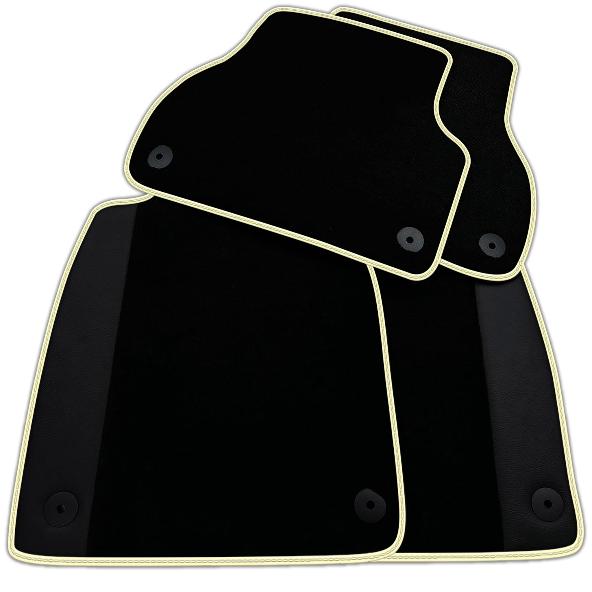 Customizable Black Floor Mats for Audi A6 - C6 Sedan Facelift (2008-2011)