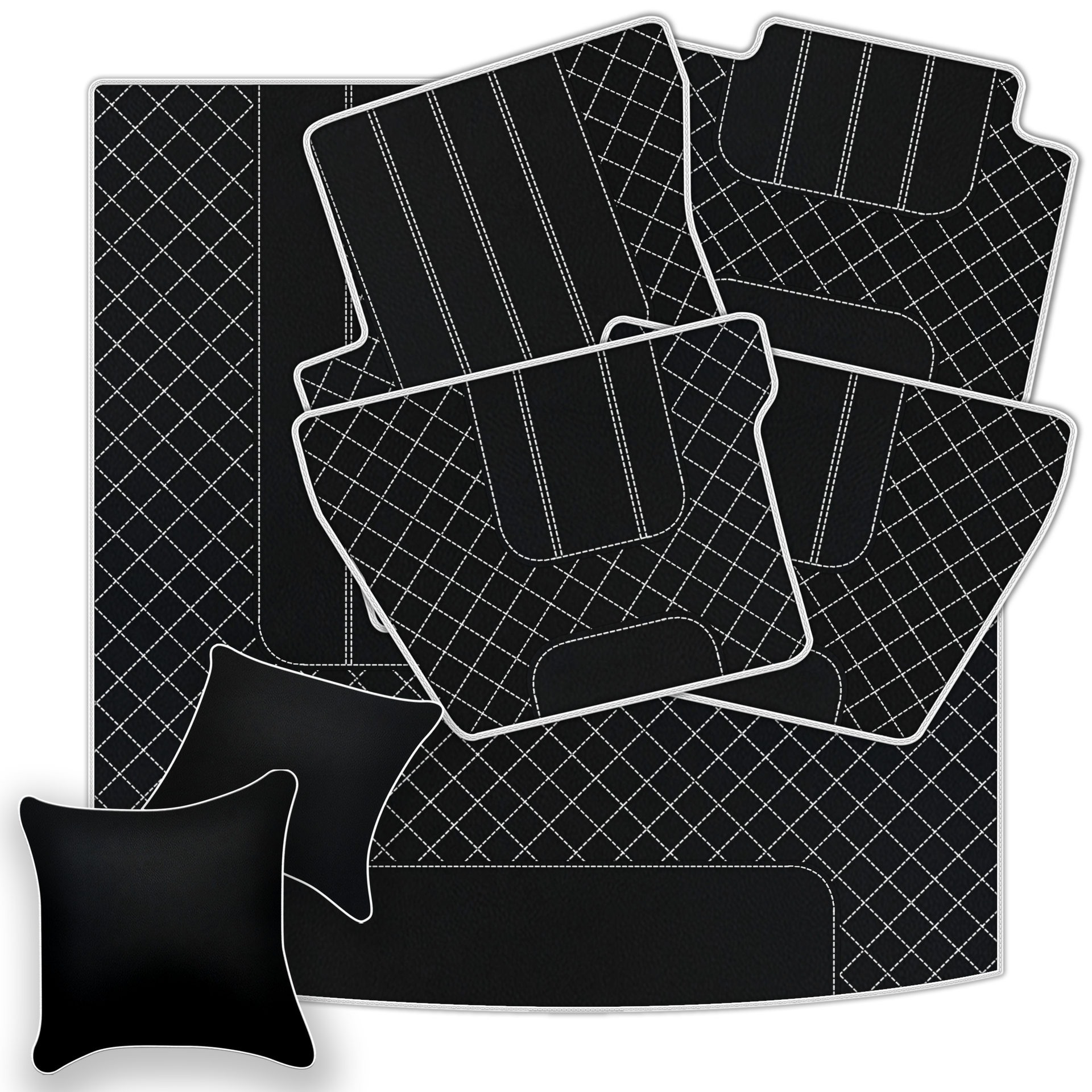 Black Leather Floor Mats for Bentley Flying Spur (2005-2013) | Luxury