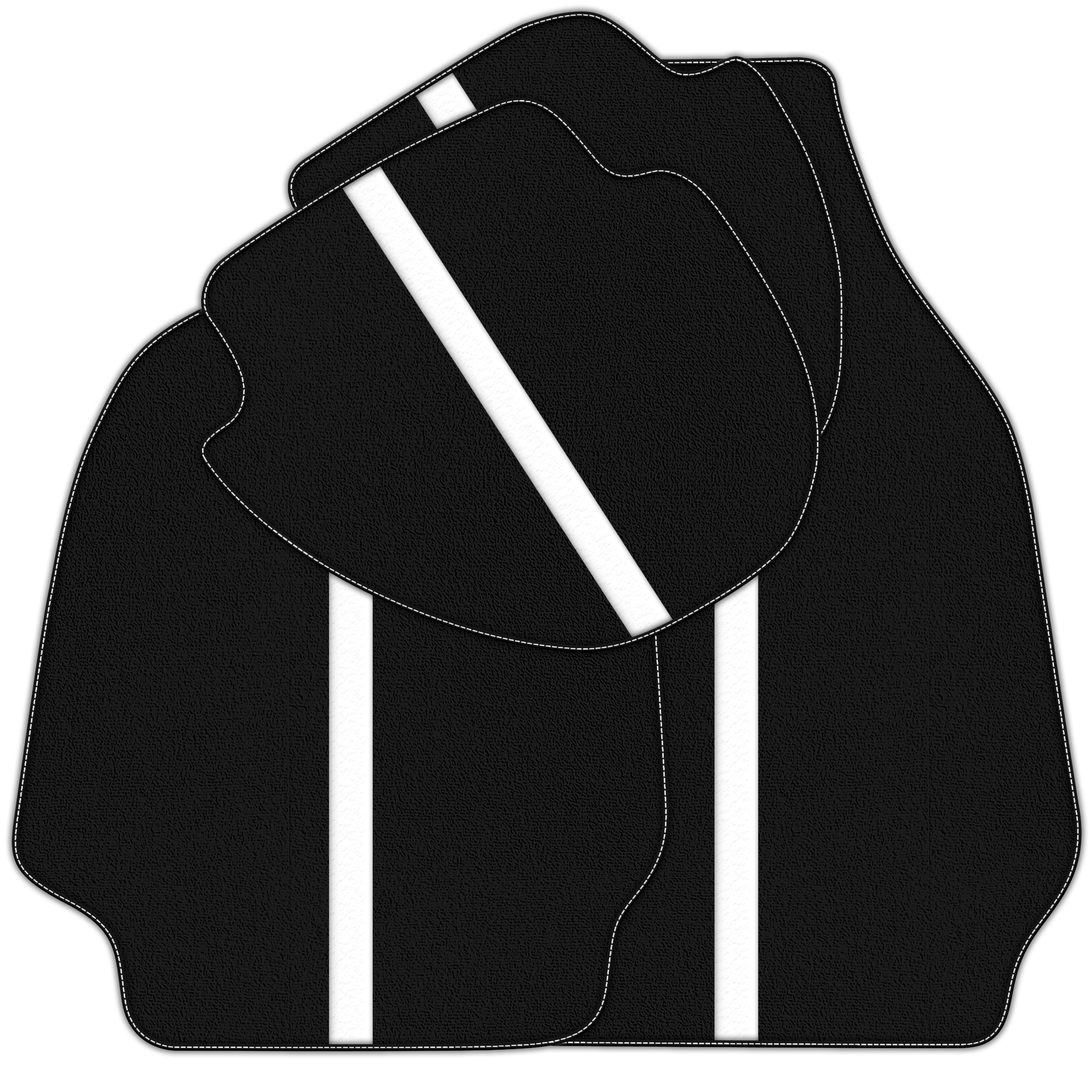 Black Floor Mats with Leather Line for Porsche Classic 911 (1963-1989) - Various Colors