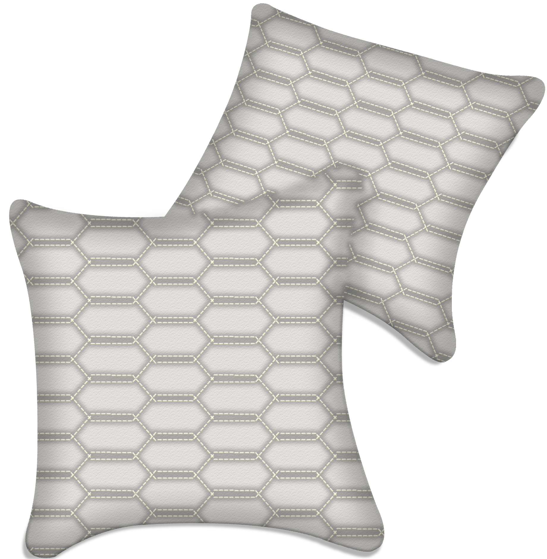 Customizable White Leather Pillows Set of 2 for All Vehicles