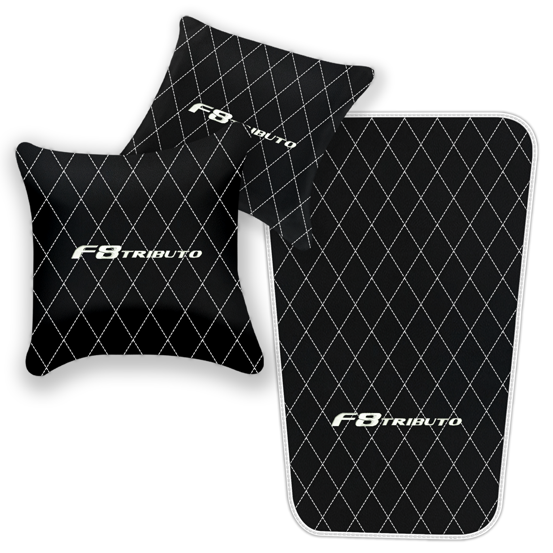 Premium Black Leather Floor Mats for Ferrari F8 Spider (2019-2023)