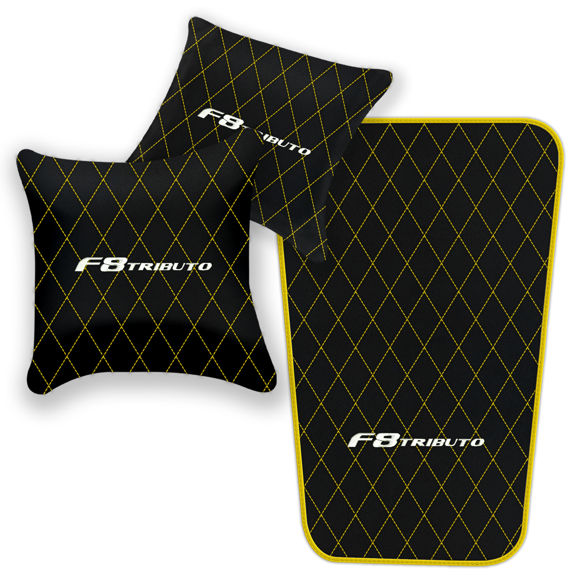 Premium Black Leather Floor Mats for Ferrari F8 Spider (2019-2023)