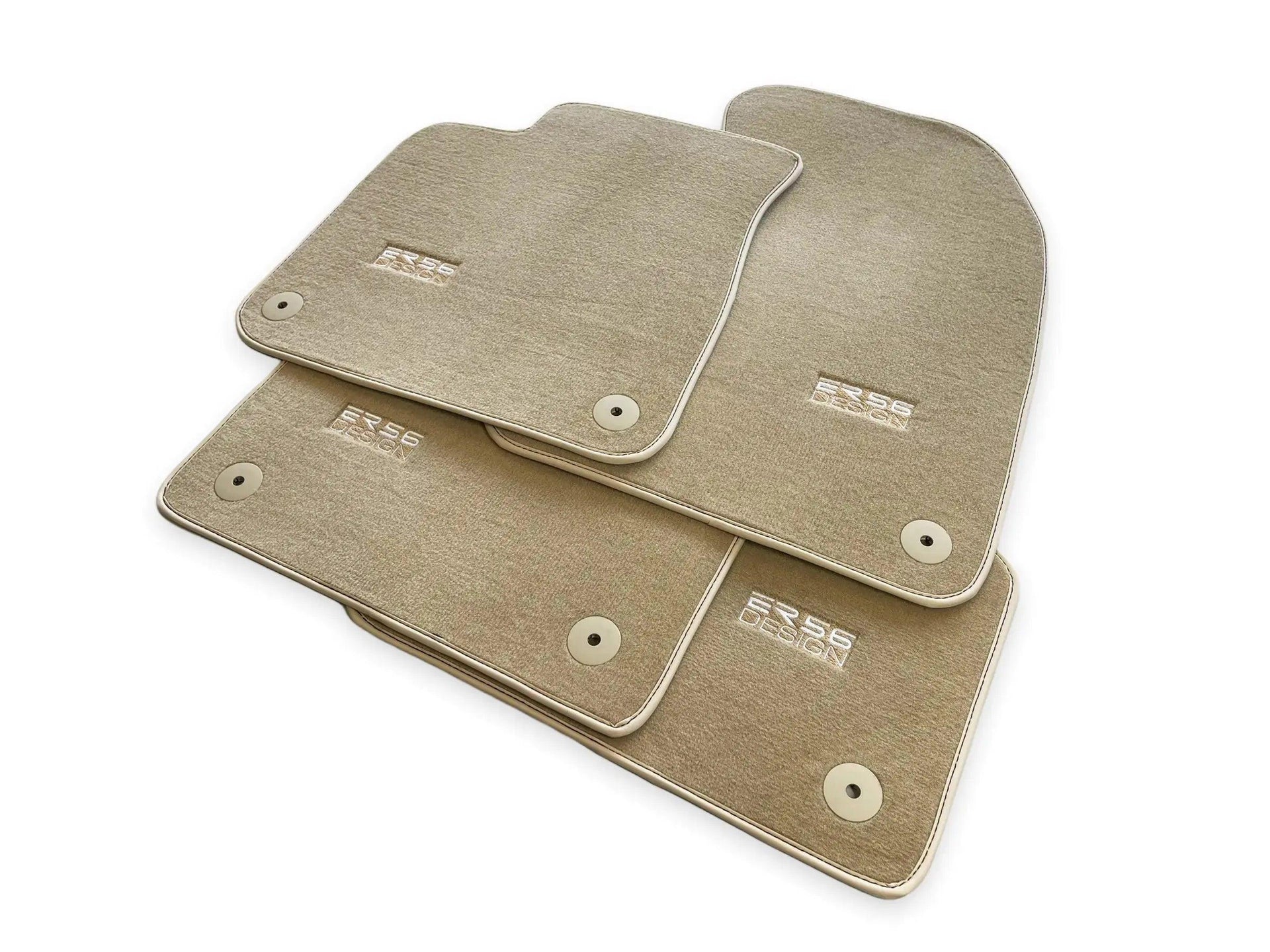 Beige Floor Mats for Audi Q7 4M (2019-2023) | ER56 Design - AutoWin