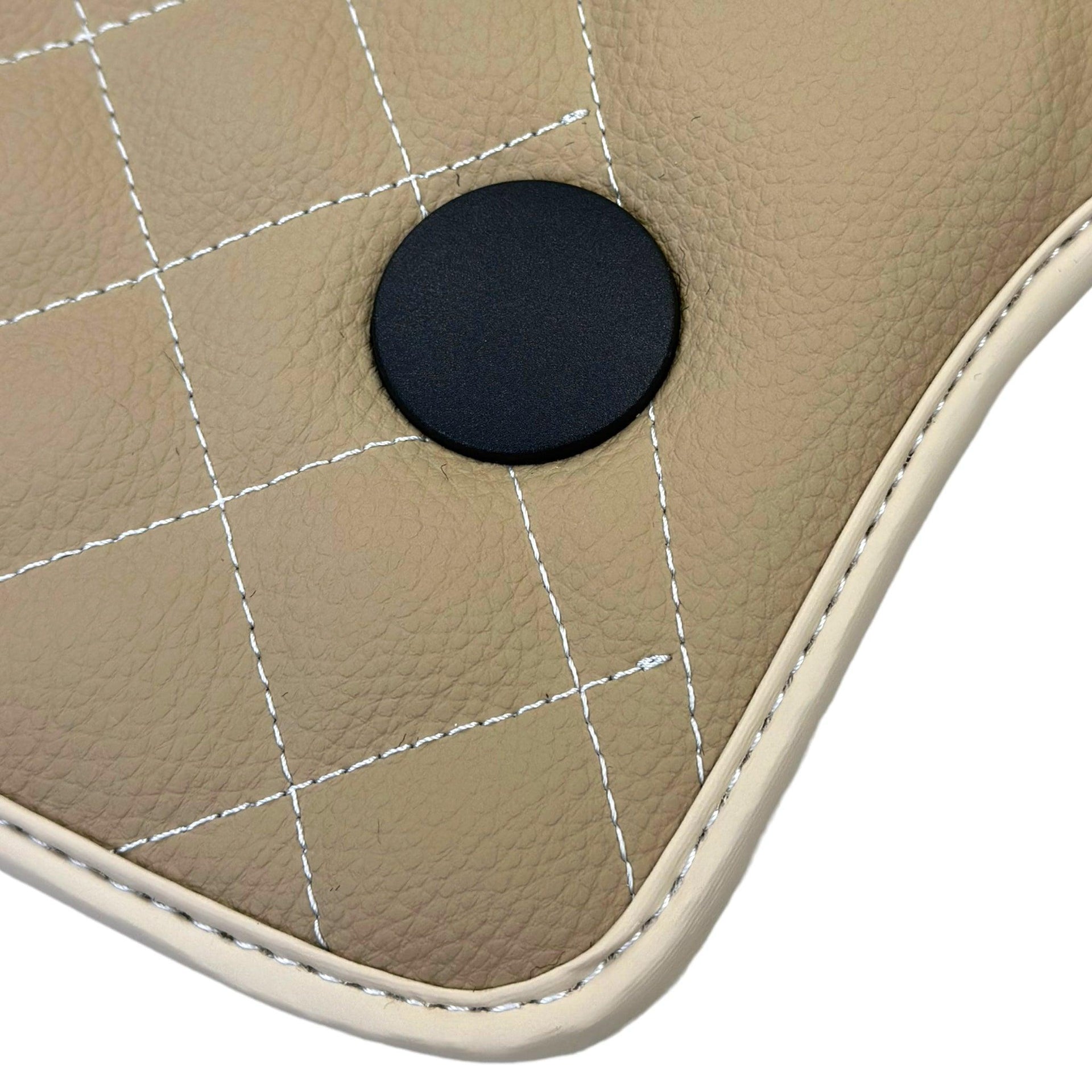 Beige Leather Floor Mats for Mercedes-Benz G Class W461 (1979-2008) ER56 Design - AutoWin