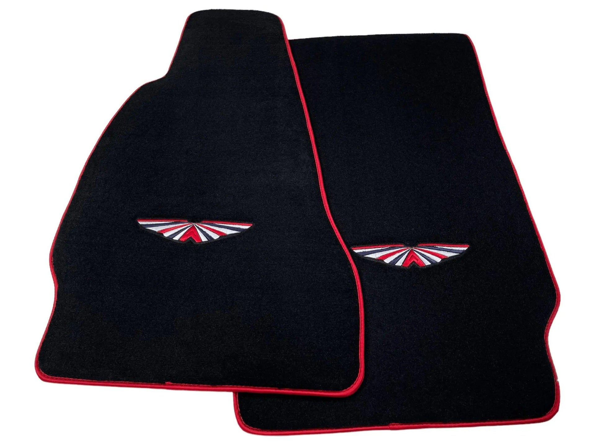 Black Floor Mats For Aston Martin Vanquish (2012–2018) Red Trim - AutoWin