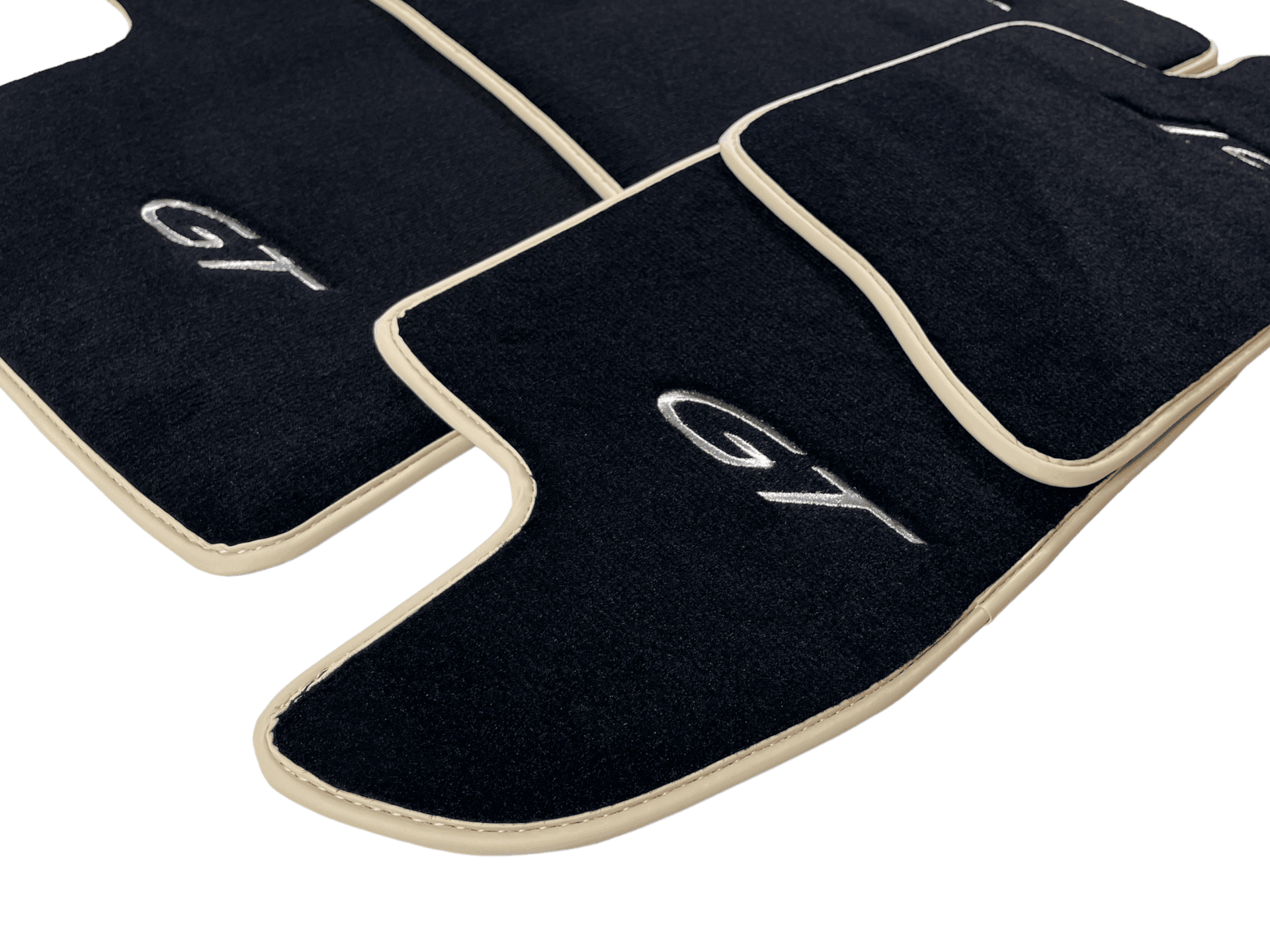 Black Floor Mats For Bentley Continental GT (2011–2018) With Beige Trim - AutoWin