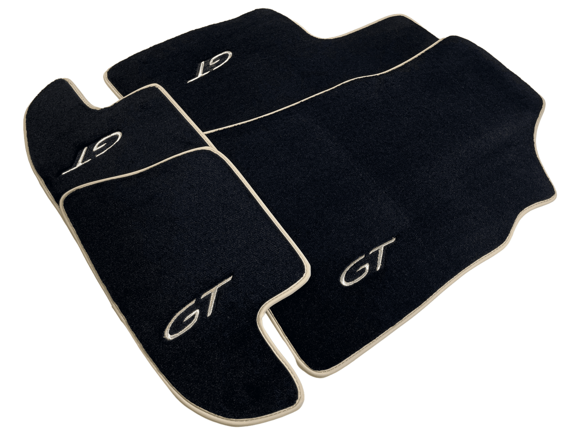 Black Floor Mats For Bentley Continental GT (2011–2018) With Beige Trim - AutoWin