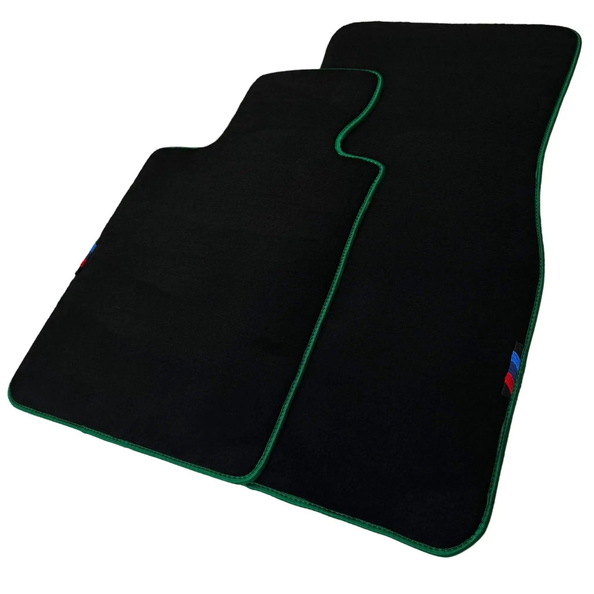 Black Floor Mats For BMW 1 Series E82 | Green Trim - AutoWin