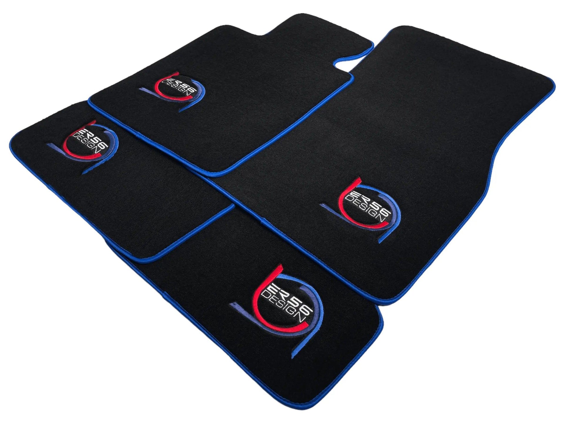Black Floor Mats For BMW 4 Series G23 Convertible ER56 Design Limited Edition Blue Trim - AutoWin