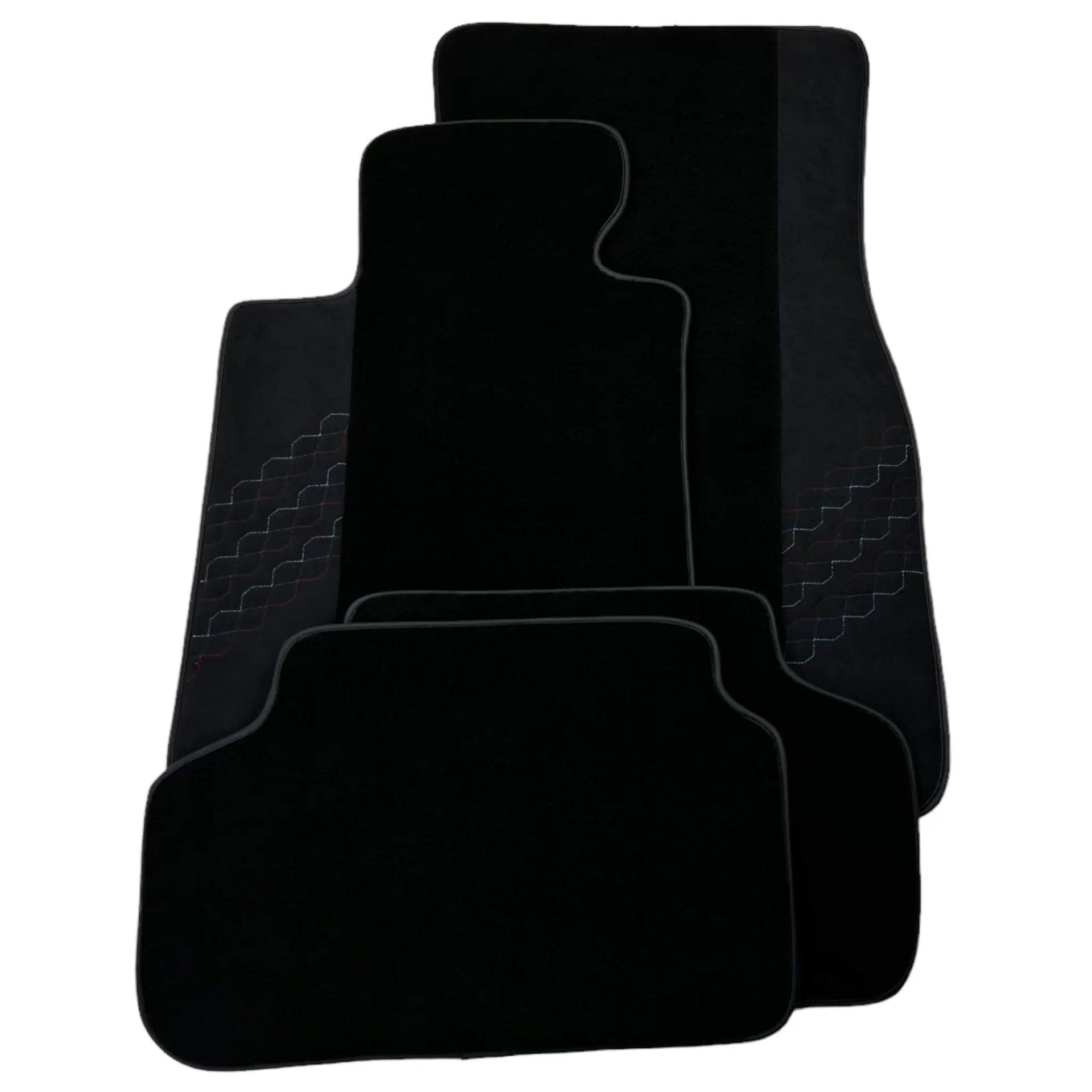 Black Floor Mats for BMW 5 Series G30 Sedan (2016-2023) with Alcantara Leather - AutoWin
