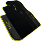 Black Floor Mats For BMW 7 Series E66 | Fighter Jet Edition | Yellow Trim AutoWin Brand - AutoWin