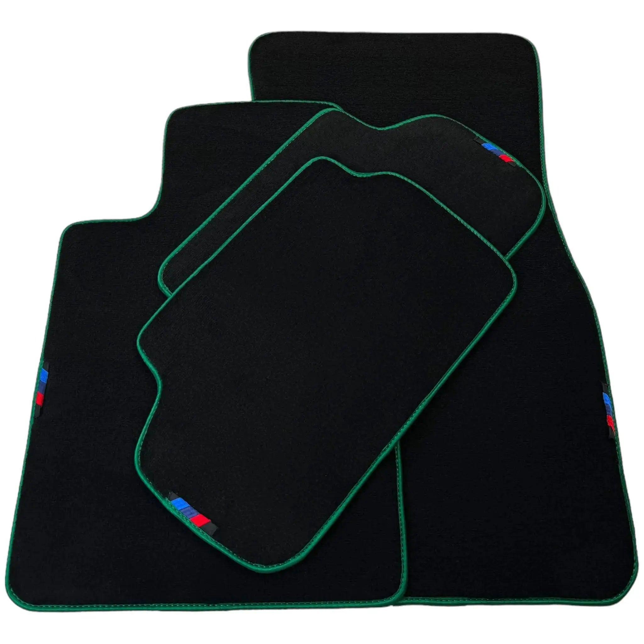 Black Floor Mats For BMW X1 Series E84 | Green Trim - AutoWin