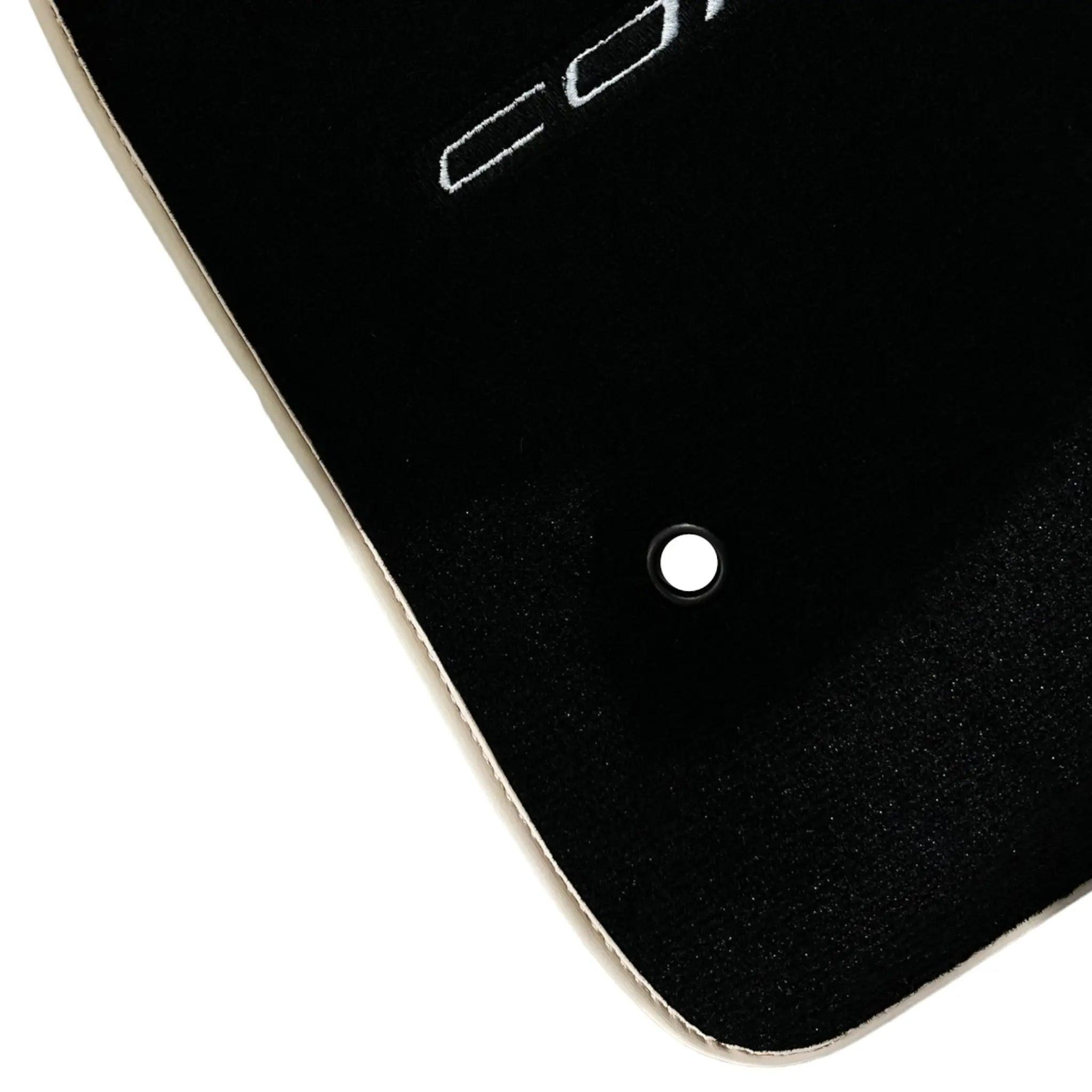 Black Floor Mats For Chevrolet Corvette C6 (2005-2013) with Beige Trim - AutoWin