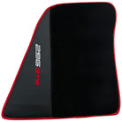 Black Floor Mats for Ferrari 296 GTB (2022-2024) with Leather and Red Trim - AutoWin