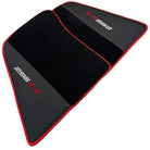 Black Floor Mats for Ferrari 296 GTS (2022-2024) with Leather and Red Trim - AutoWin