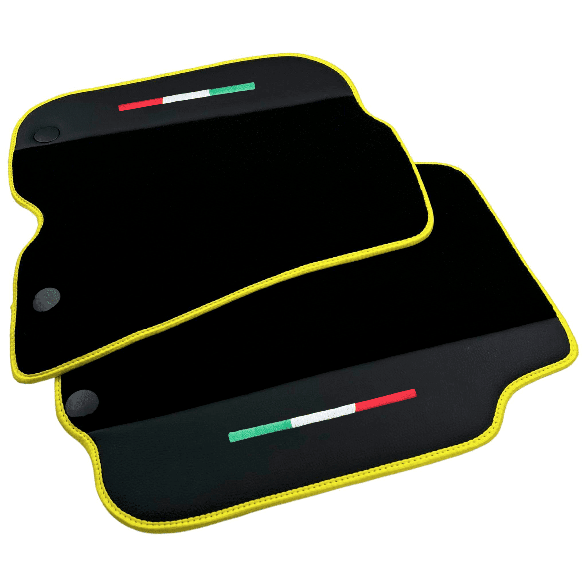 Black Floor Mats for Ferrari F12 Berlinetta (2012-2022) with Leather - AutoWin