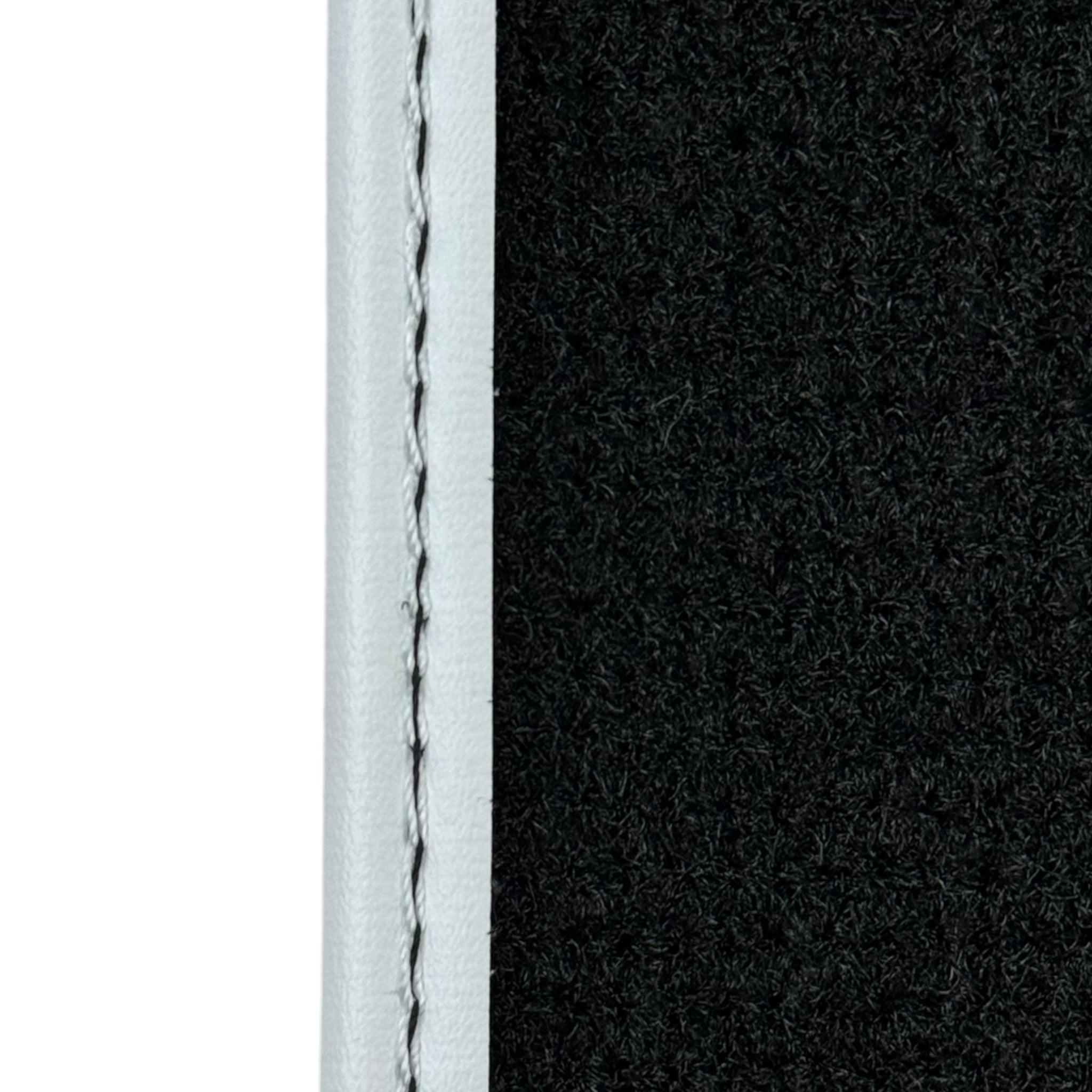 Black Floor Mats for Ferrari Purosangue with Leather and White Trim | Italian Edition - AutoWin