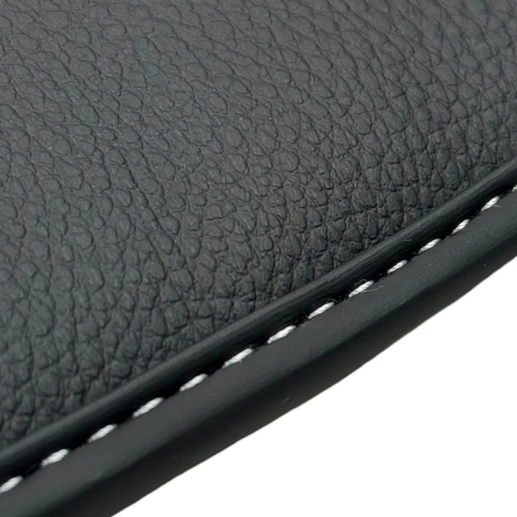 Black Floor Mats for Ferrari Roma (2021-2024) with Leather - AutoWin