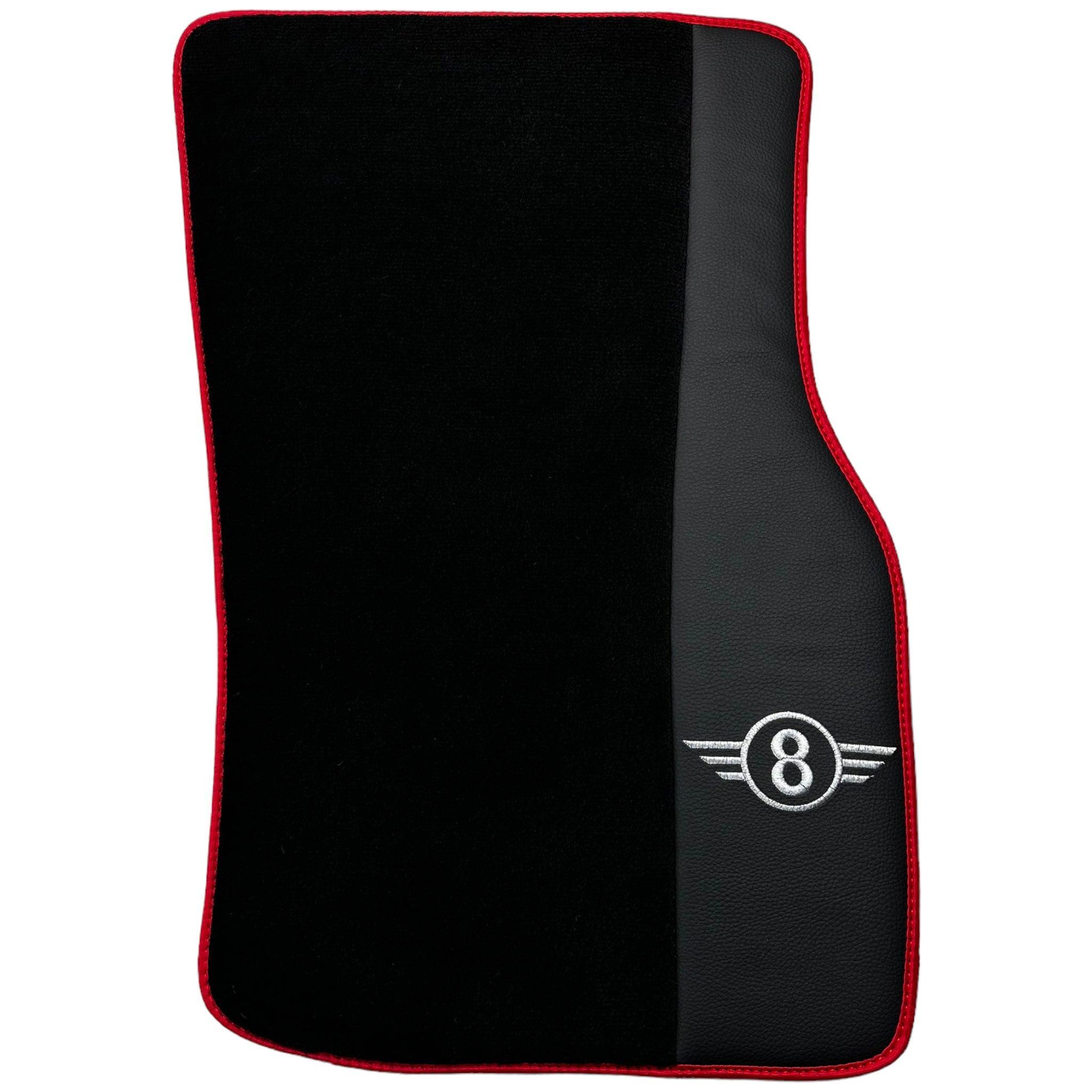 Black Floor Mats for Mini Clubman F54 (2019-2023) With Leather | Red Trim - AutoWin