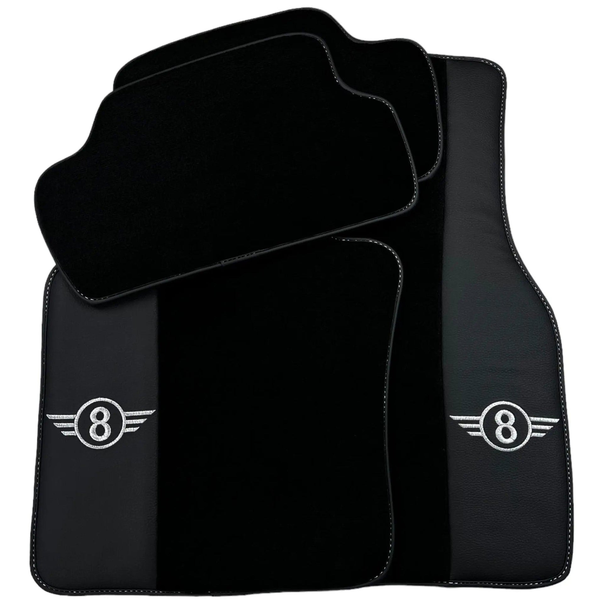 Black Floor Mats for Mini Cooper F56 (2013-2022) with Leather - AutoWin