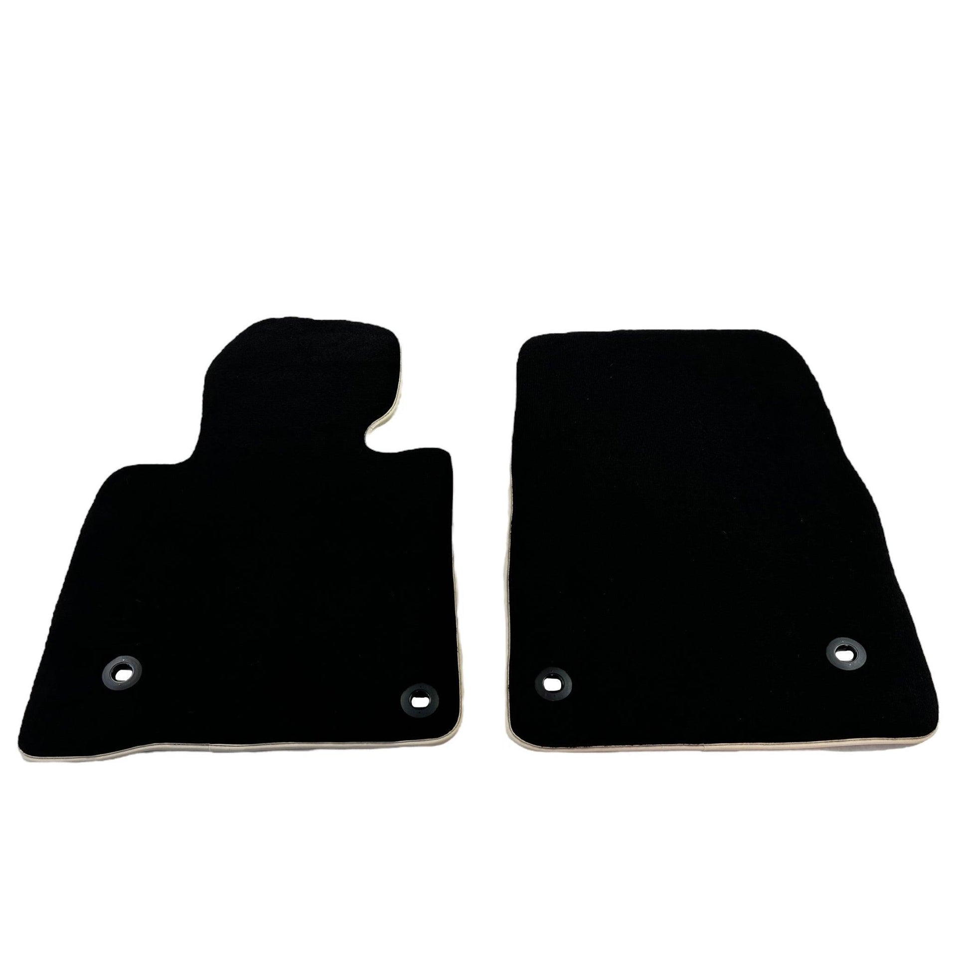 Black Floor Mats For Toyota Land Cruiser 150 (2009-2022) | Beige Trim - AutoWin