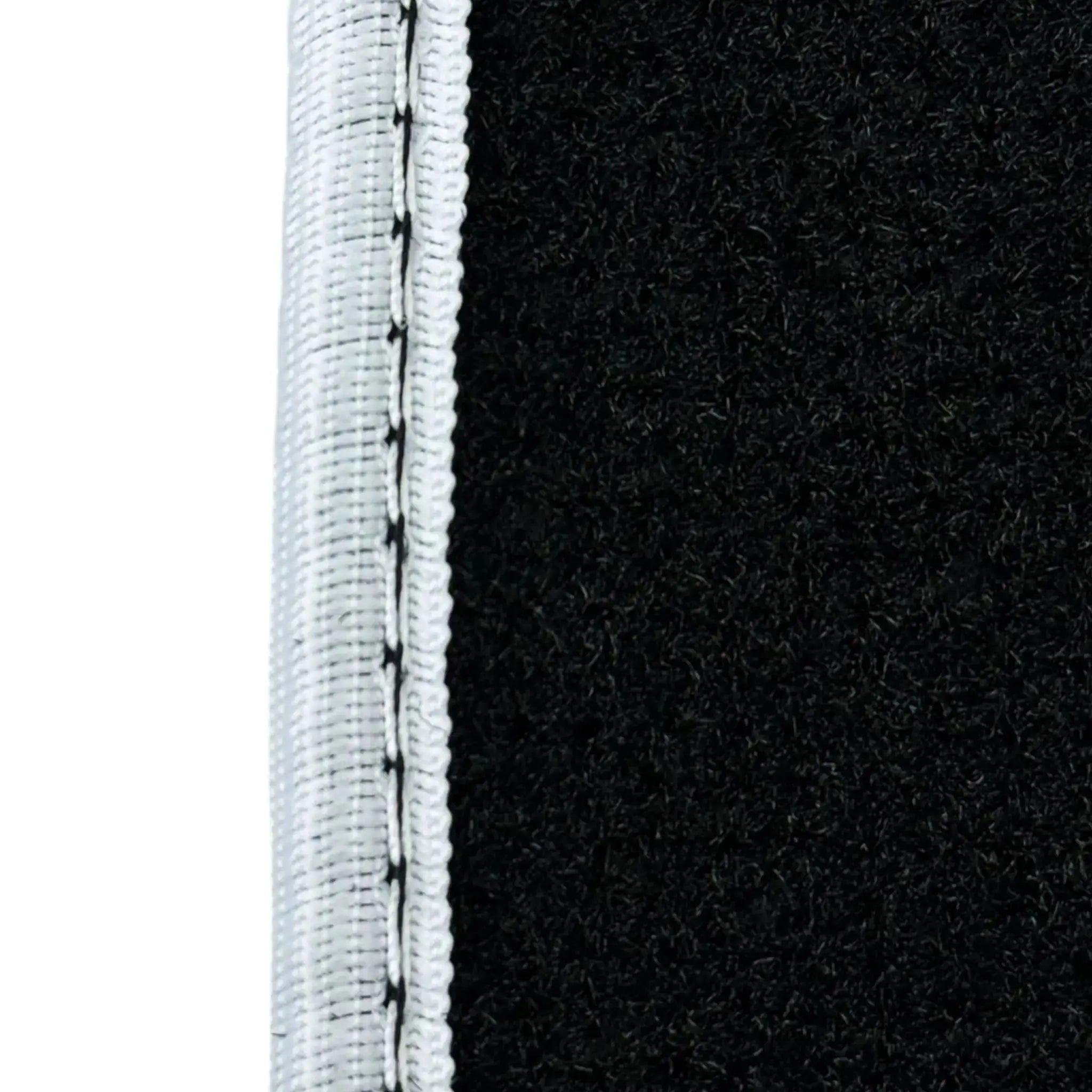 Black Mats For BMW 7 Series E32 | White Trim - AutoWin