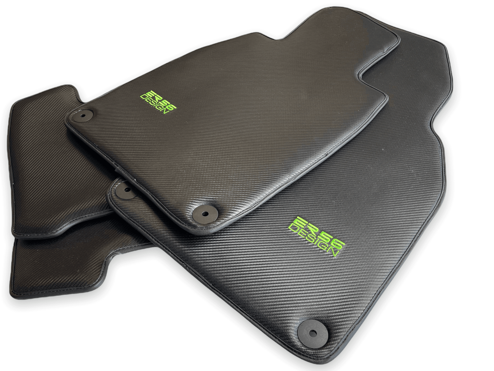 Carbon Fiber Floor Mats for Porsche Panamera (2009-2016) Green Sewing - AutoWin