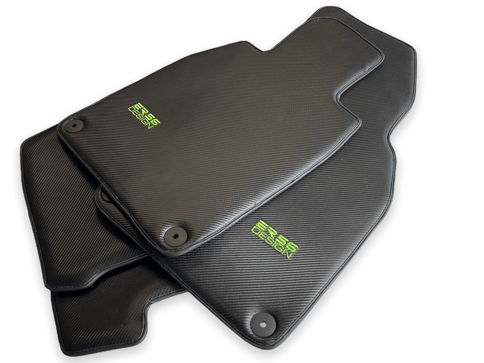 Carbon Fiber Floor Mats for Porsche Panamera (2009-2016) Green Sewing - AutoWin