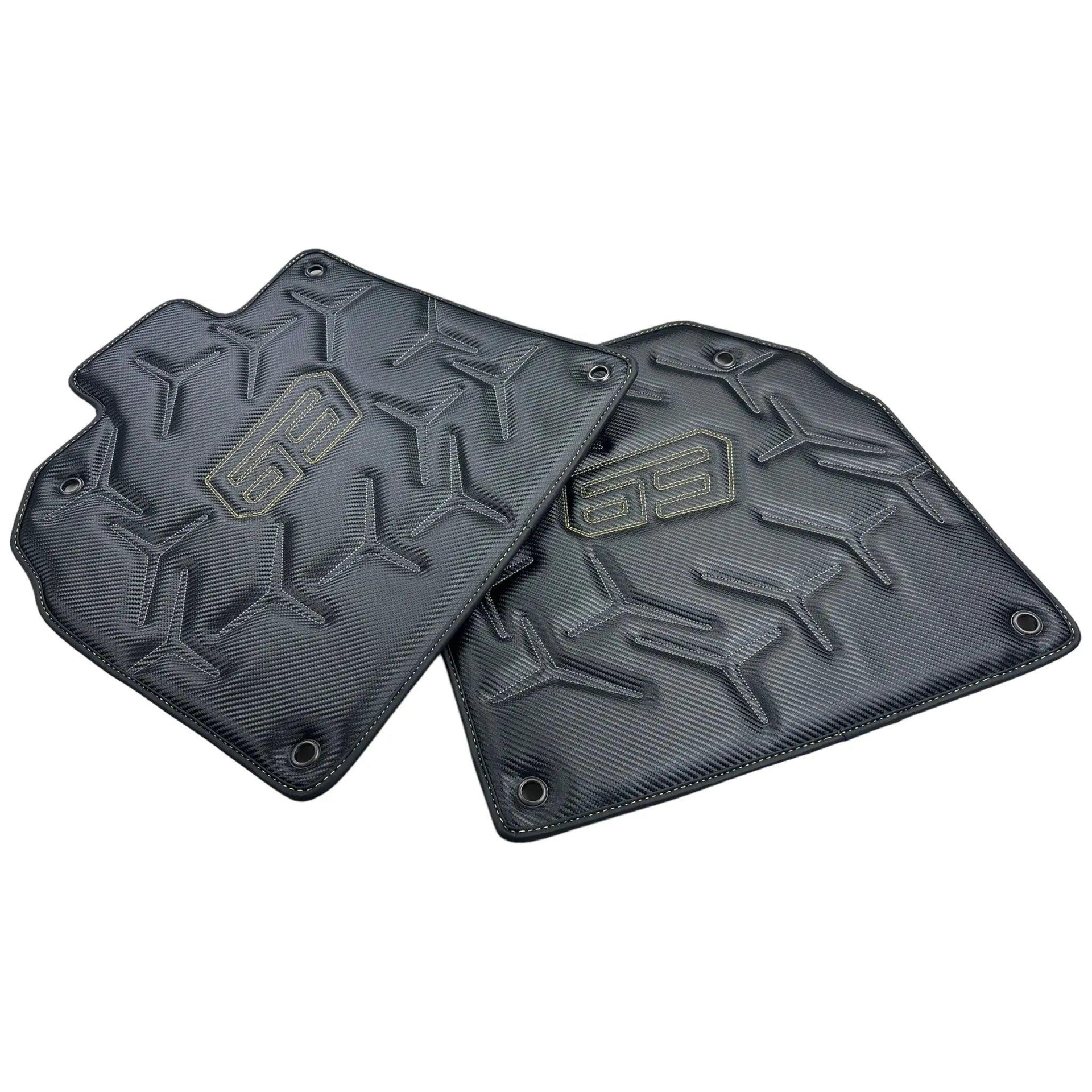 Carbon Leather Floor Mats for Lamborghini Aventador SVJ 63 Edition - AutoWin