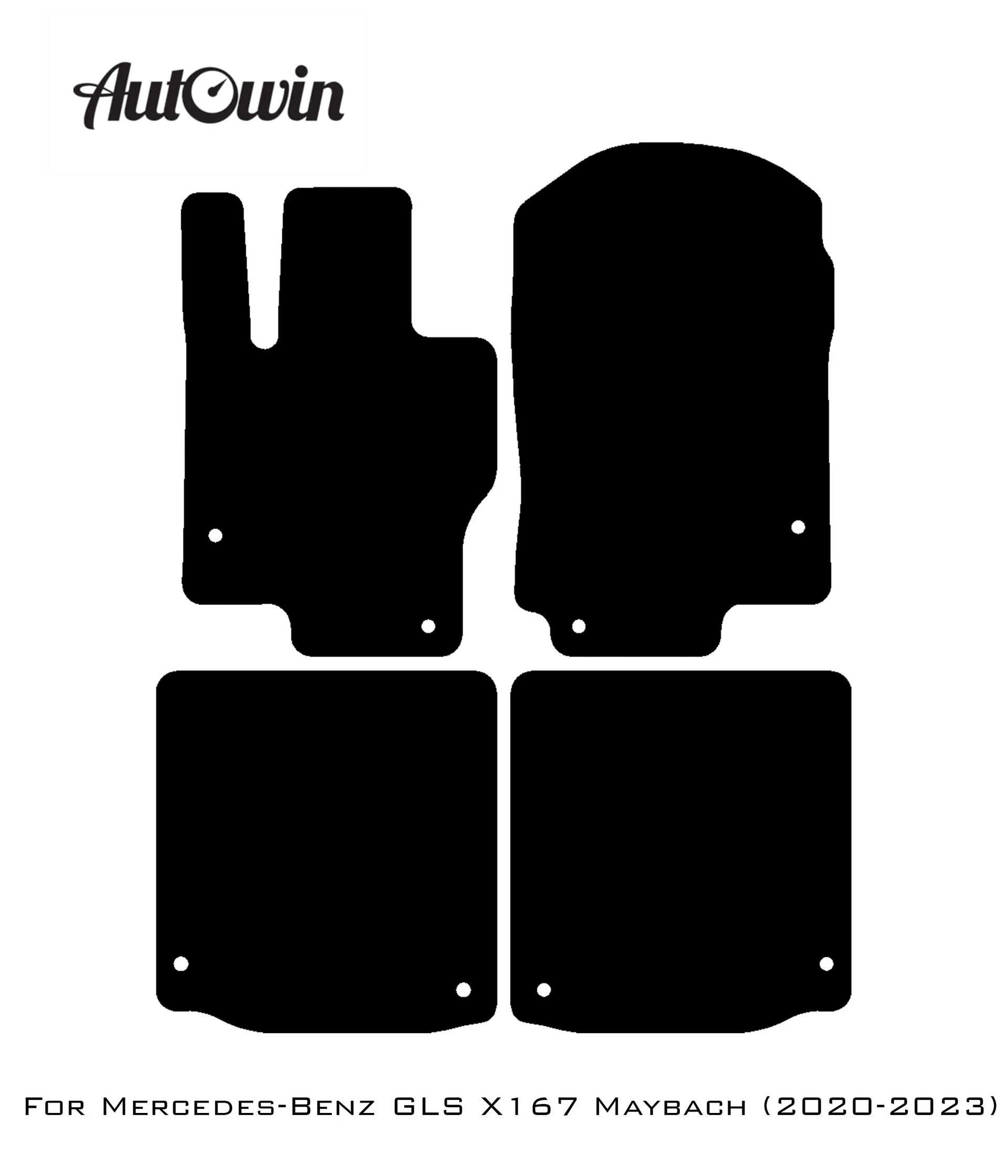 Dark Blue Floor Mats For Mercedes Benz GLS-Class X167 Maybach (2020-2023) | Limited Edition - AutoWin
