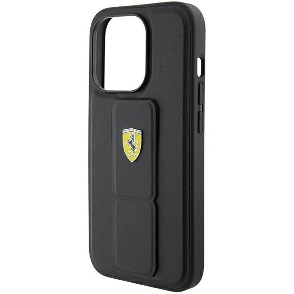 Ferrari Grip Stand Metal Logo Hardcase for iPhone 15 Pro 6.1" - AutoWin