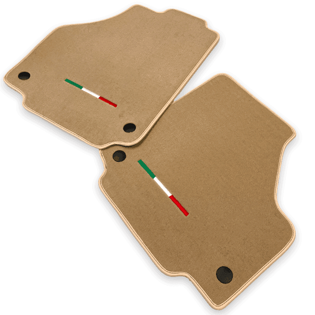 Floor Mats For Ferrari 458 Italia (2009-2015) Beige Autowin Brand Italian Edition - AutoWin